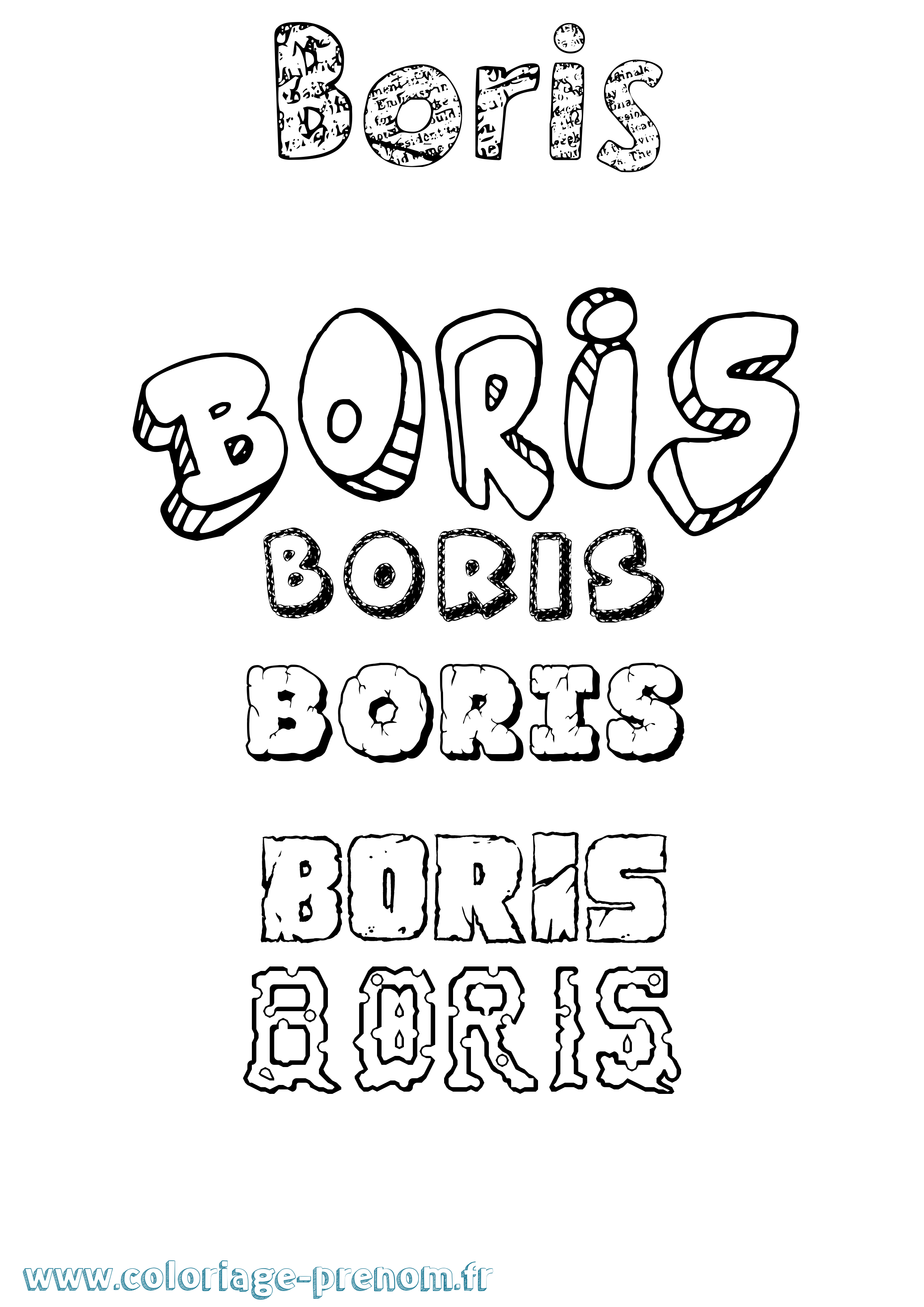 Coloriage prénom Boris