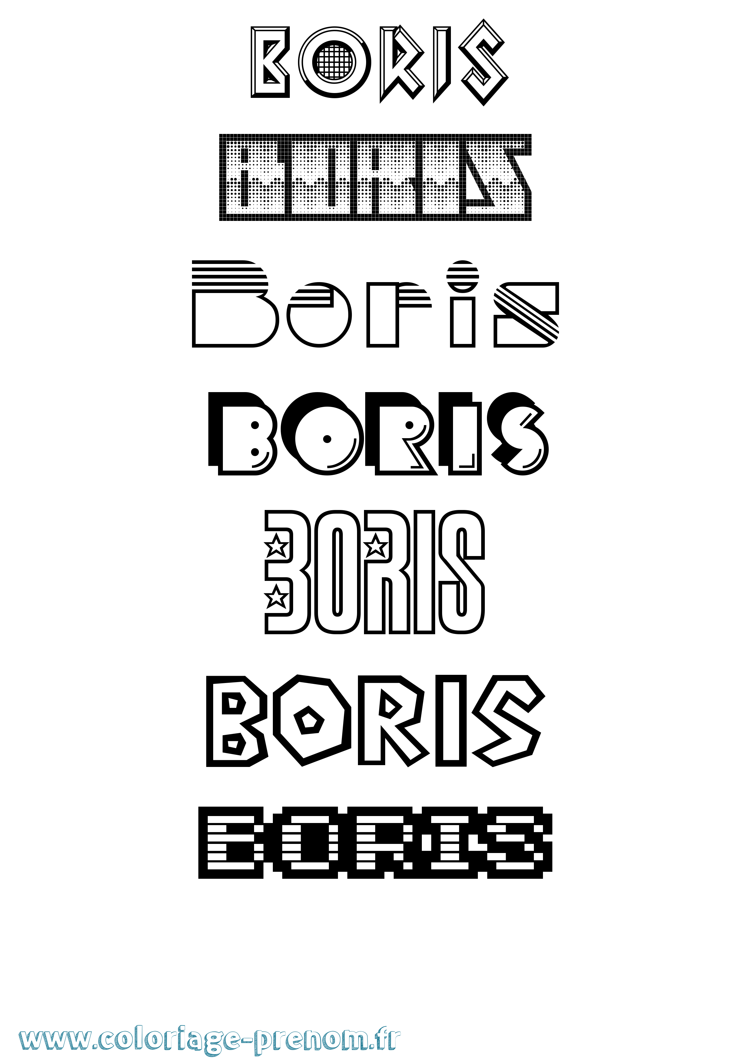 Coloriage prénom Boris Jeux Vidéos