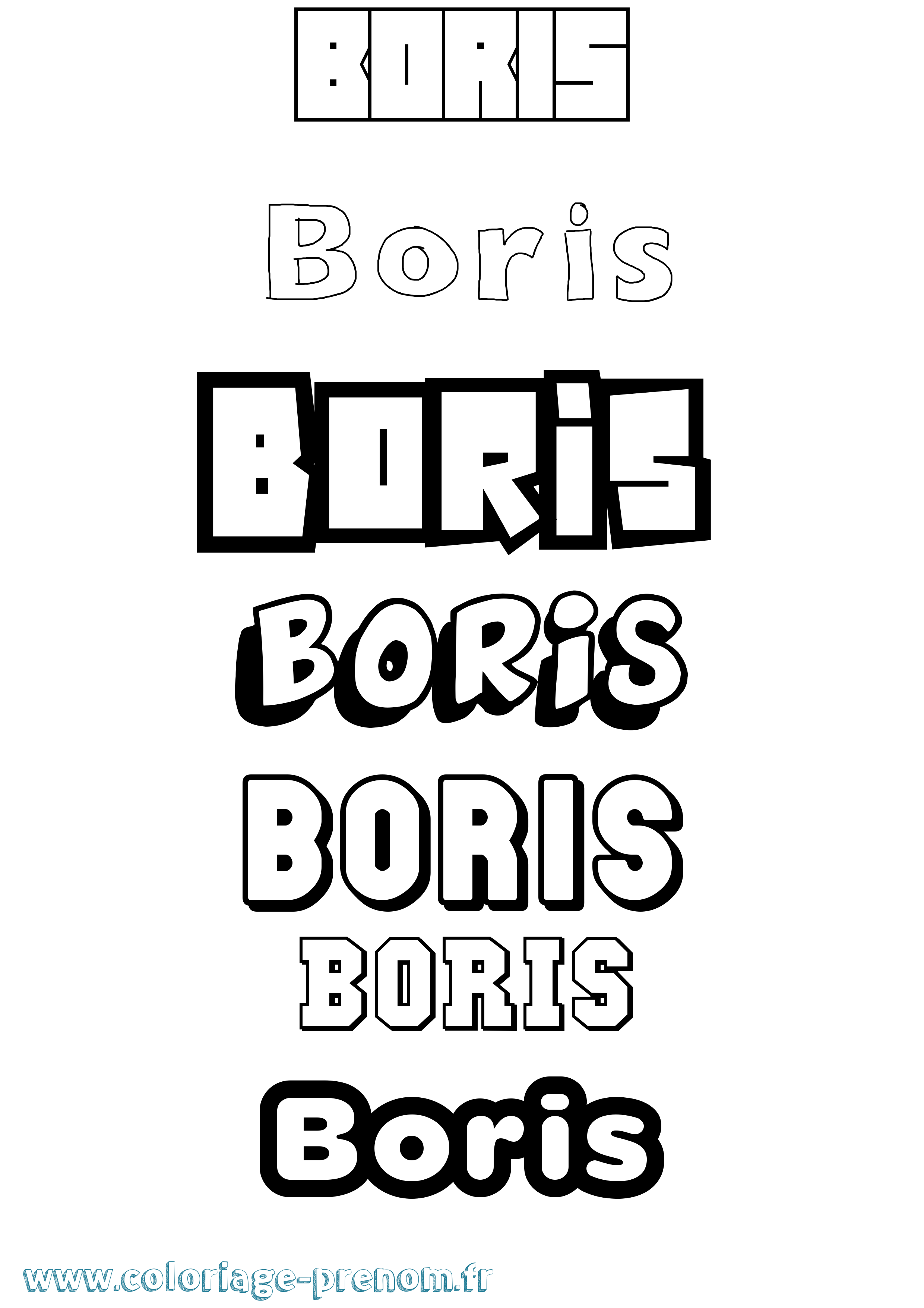 Coloriage prénom Boris Simple