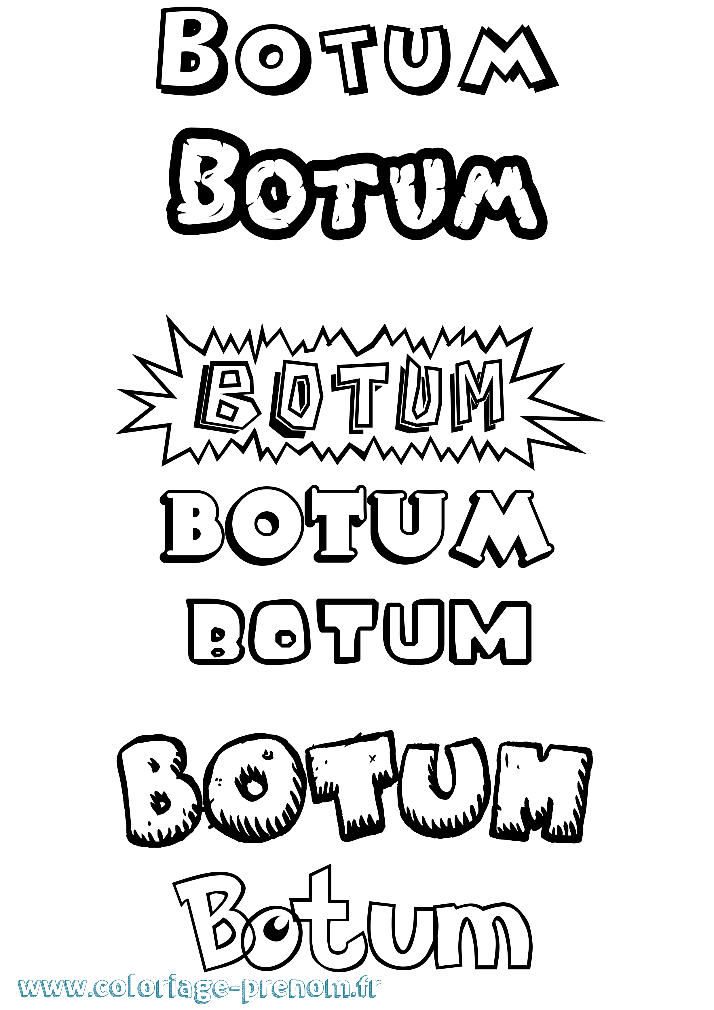 Coloriage Botum Dessin Animé Coloriage prénom Botum Dessin Animé
