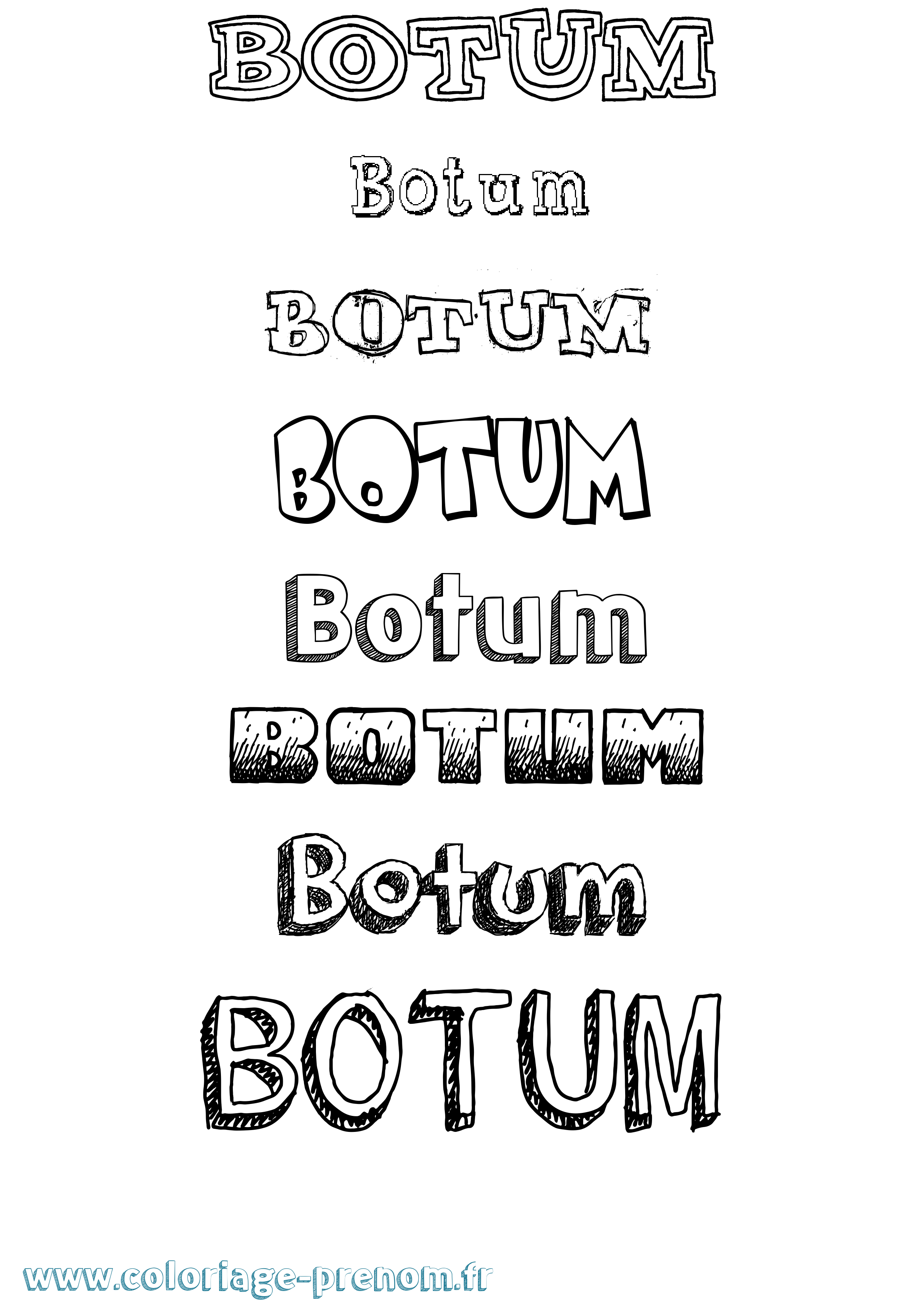 Coloriage Botum Dessiné Coloriage prénom Botum Dessiné