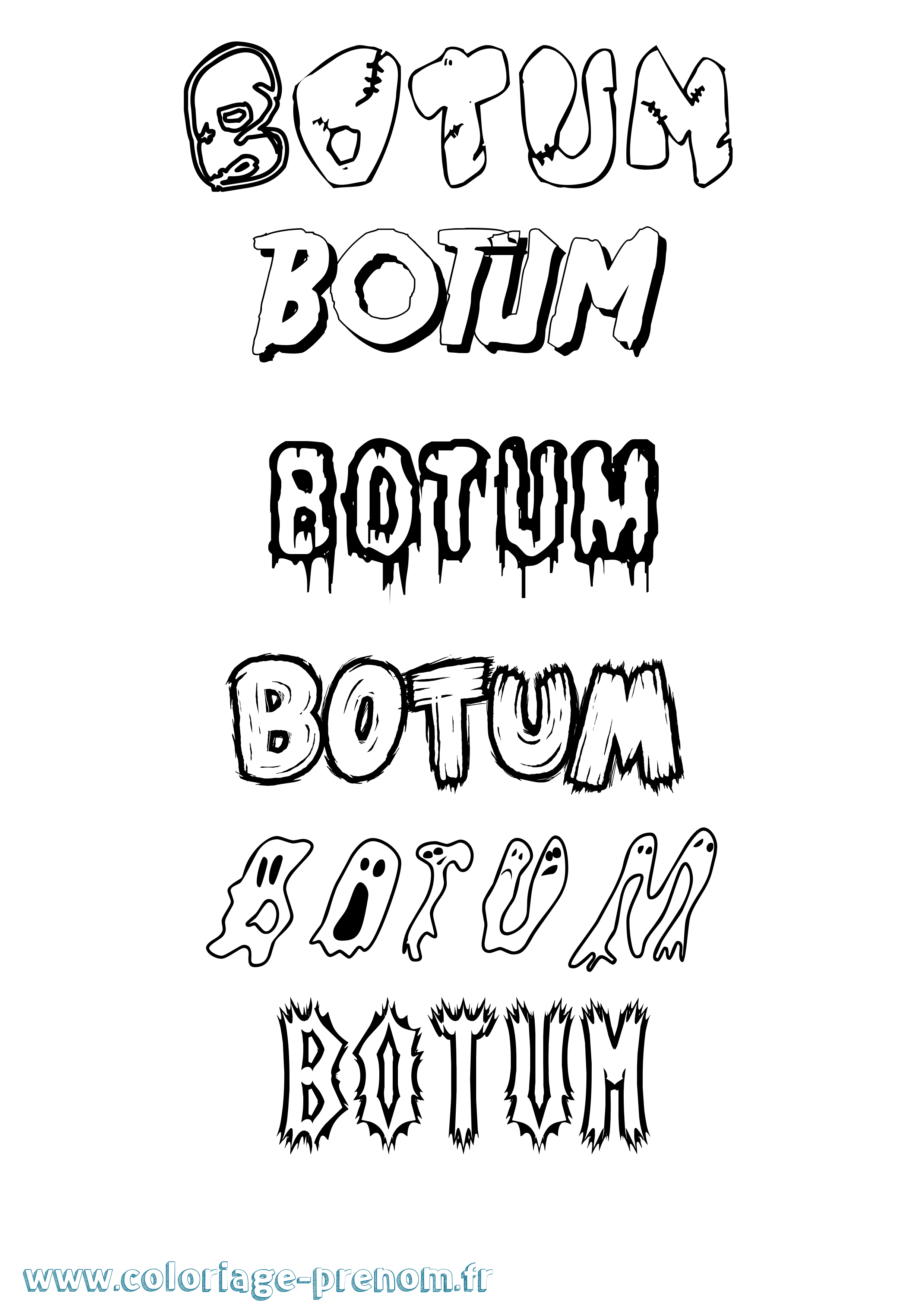 Coloriage Botum Frisson Coloriage prénom Botum Frisson