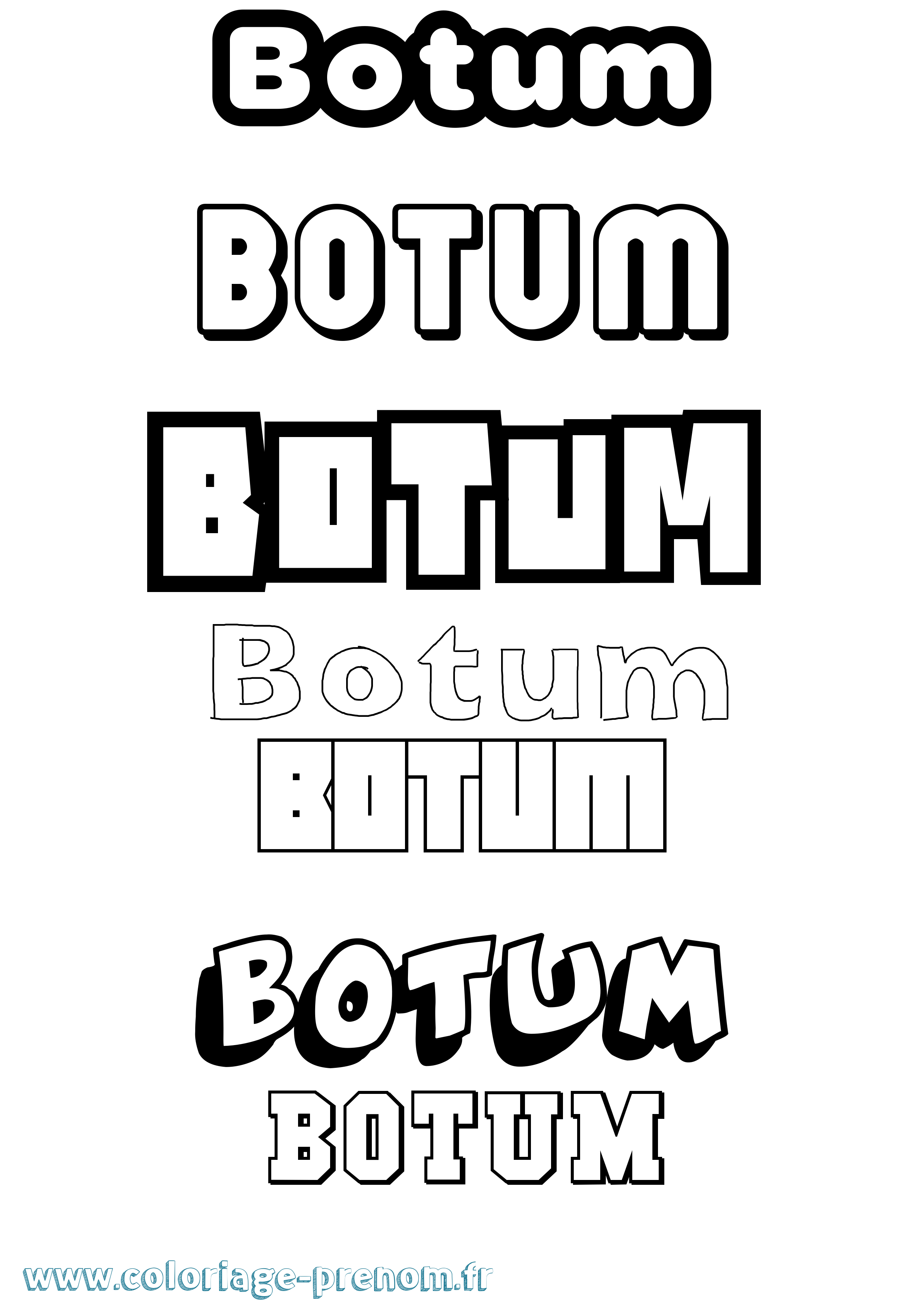 Coloriage Botum Simple Coloriage prénom Botum Simple