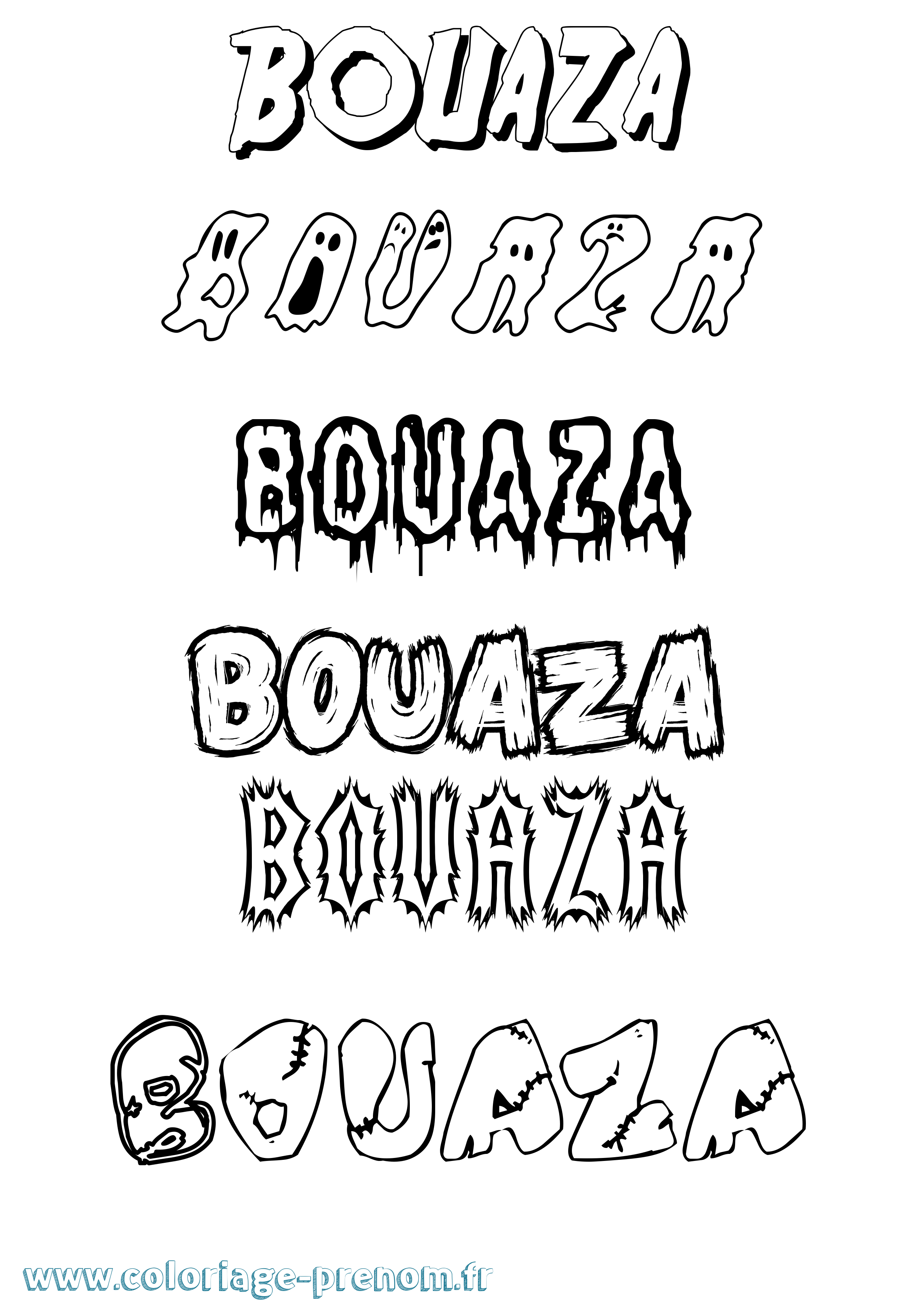 Coloriage prénom Bouaza Frisson