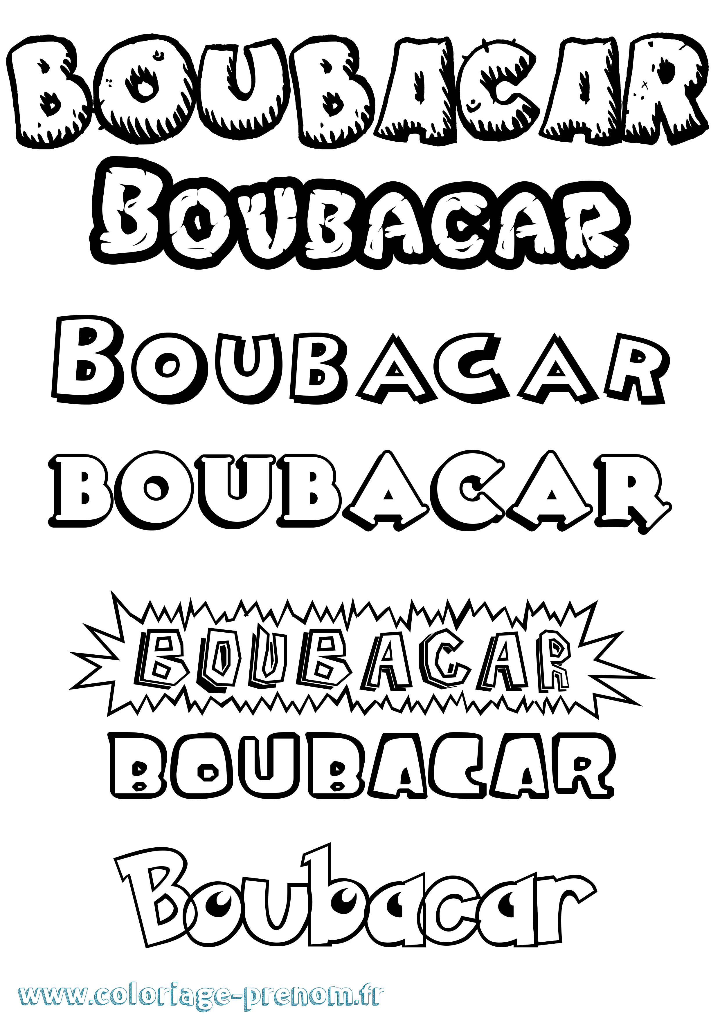 Coloriage prénom Boubacar Dessin Animé
