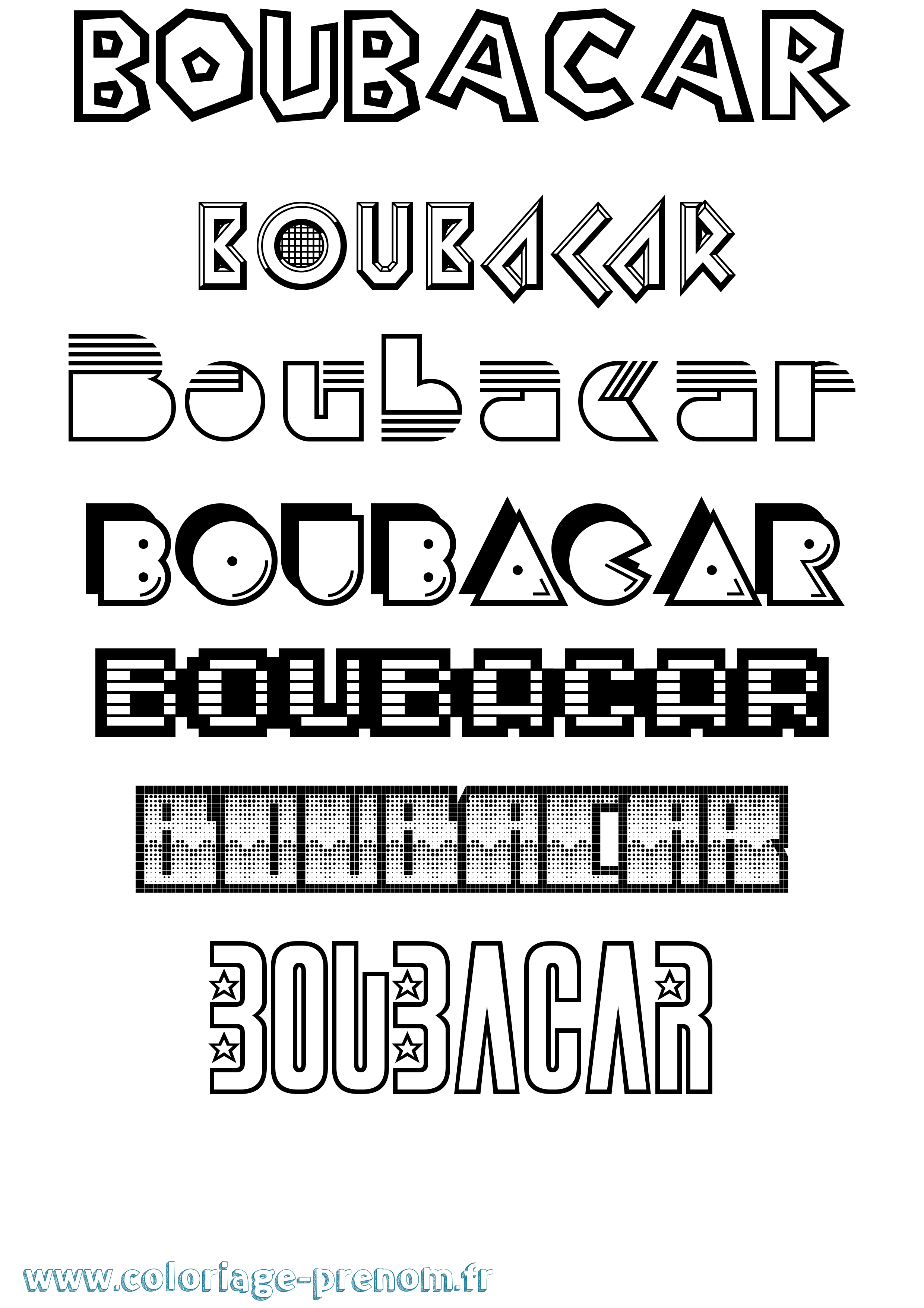 Coloriage prénom Boubacar Jeux Vidéos