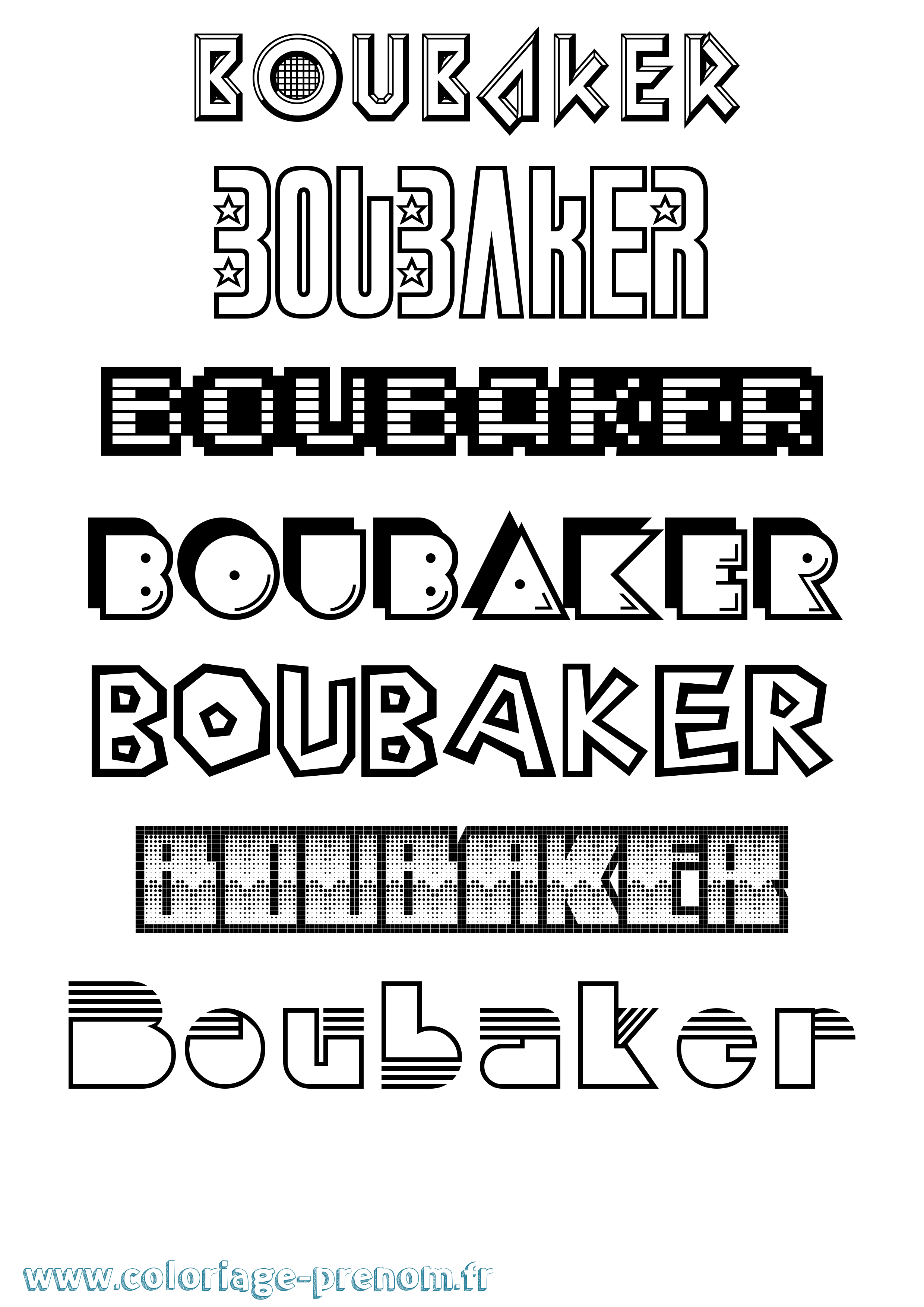 Coloriage prénom Boubaker Jeux Vidéos