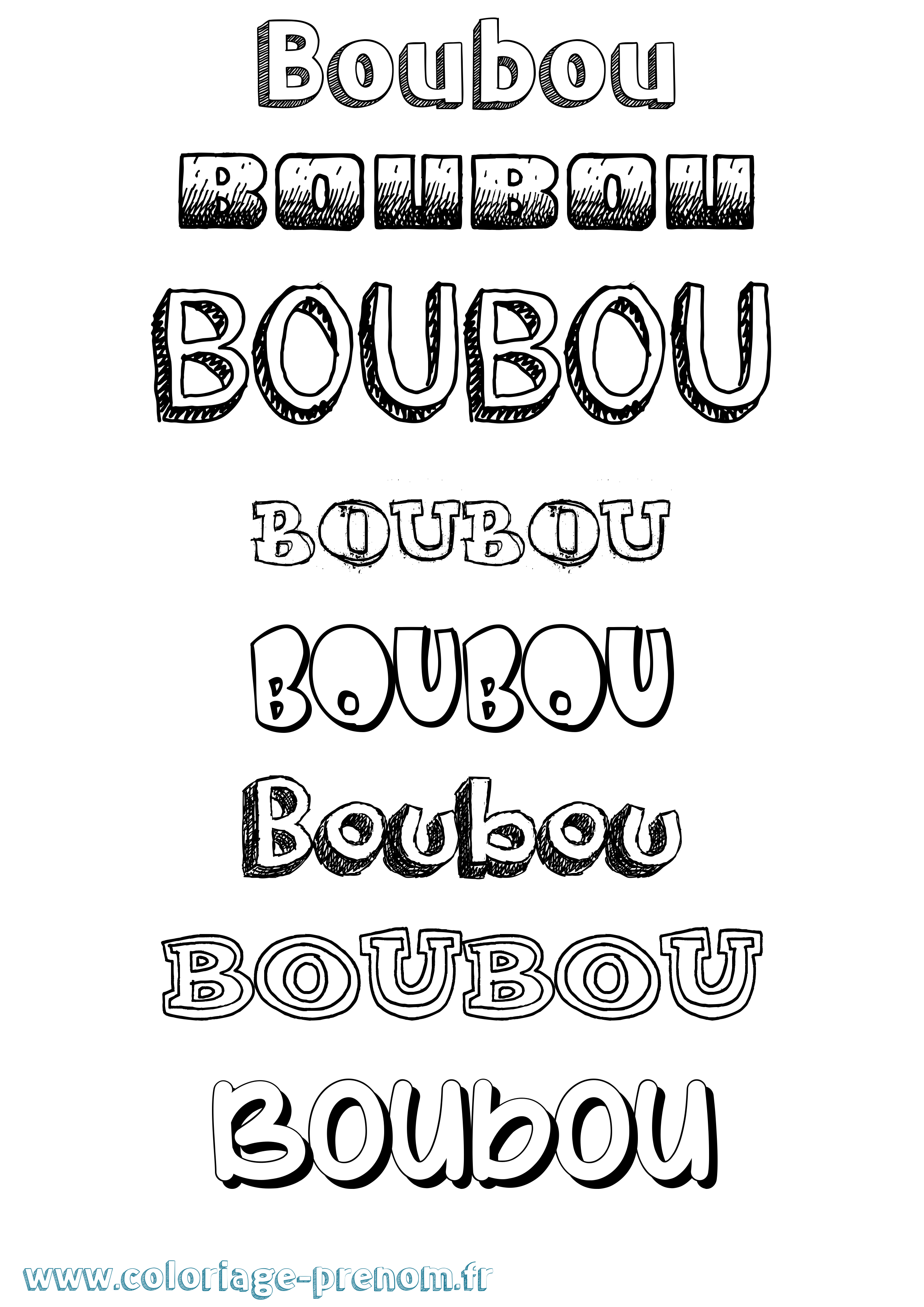 Coloriage prénom Boubou