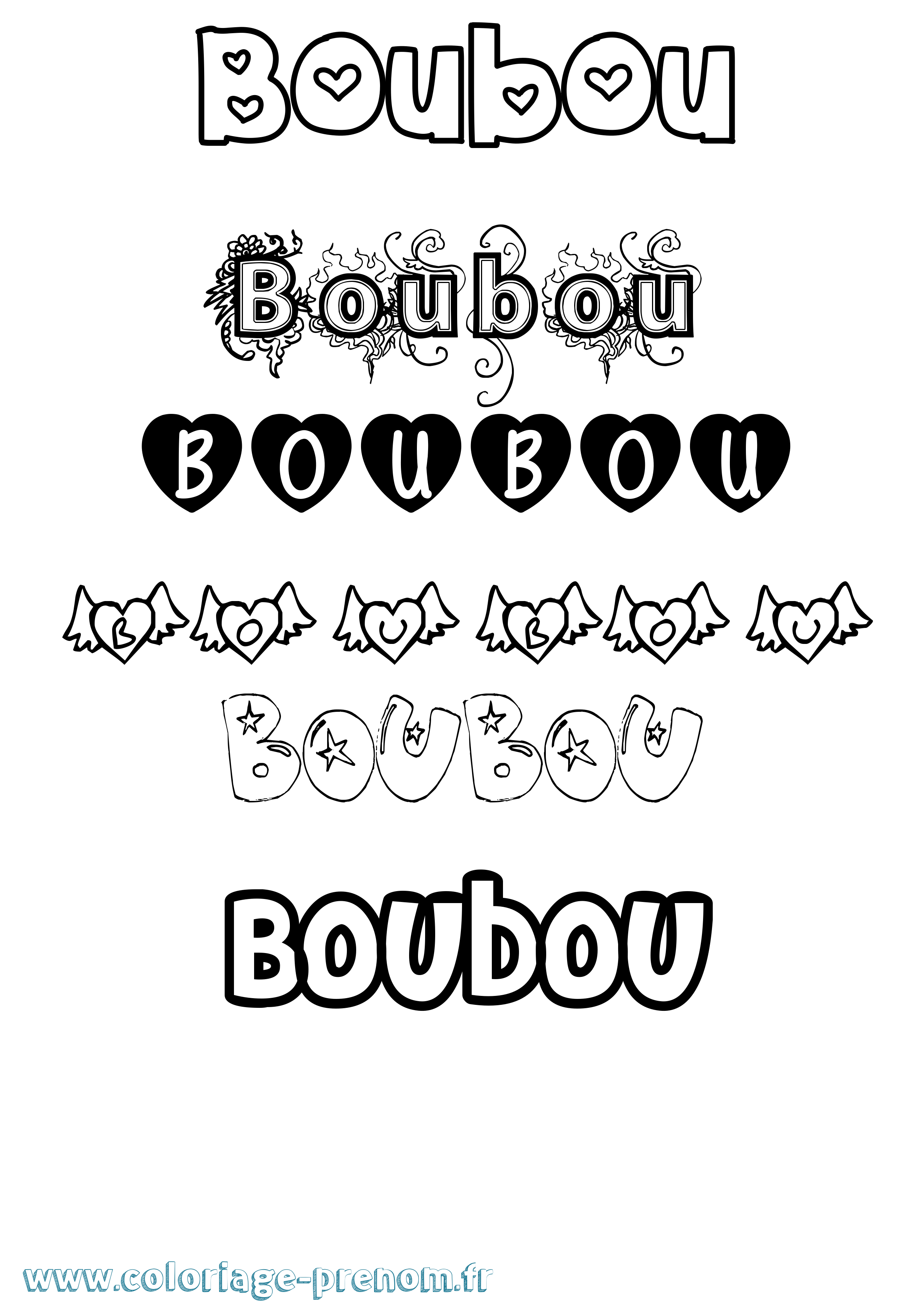 Coloriage prénom Boubou
