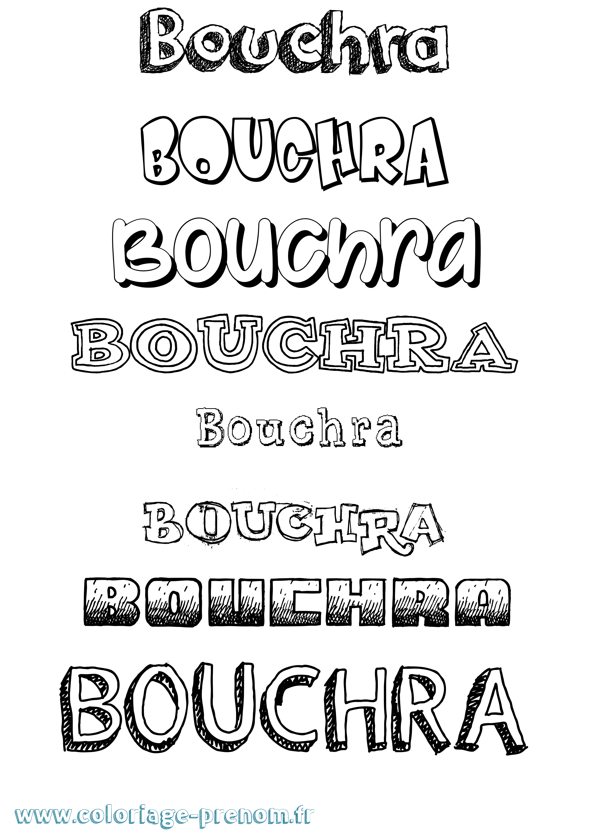 Coloriage prénom Bouchra