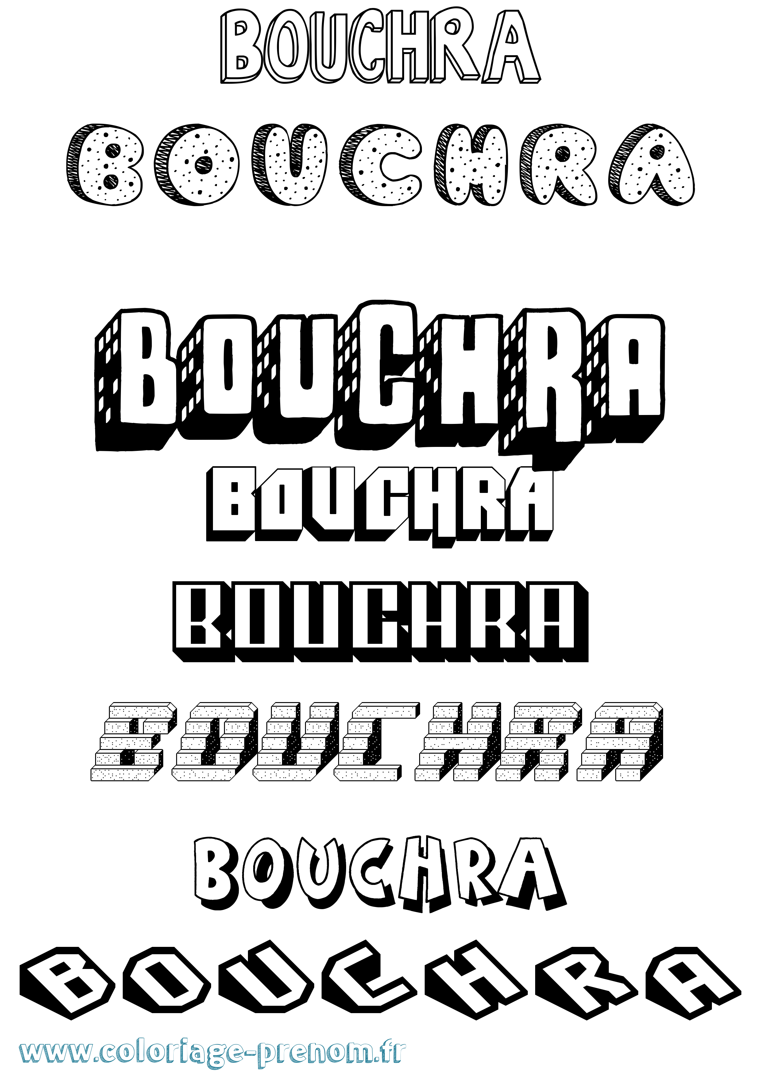 Coloriage prénom Bouchra