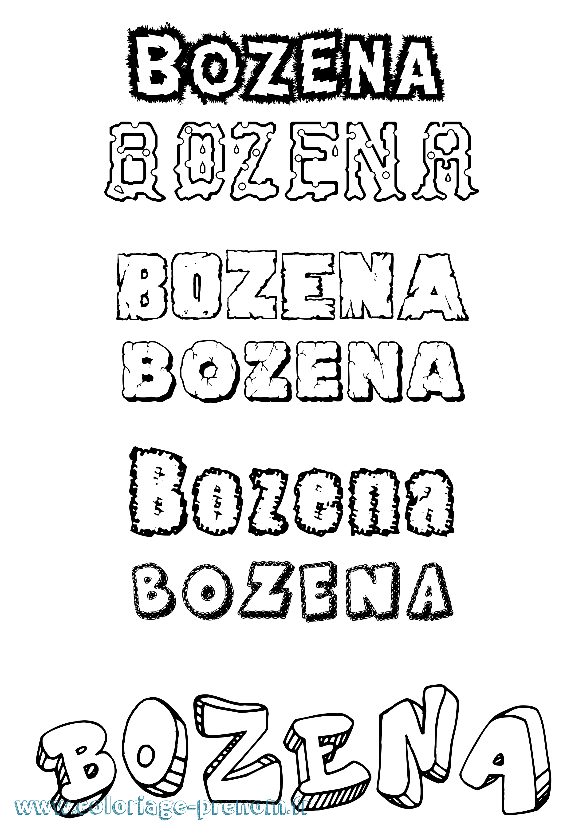 Coloriage prénom Bozena Destructuré