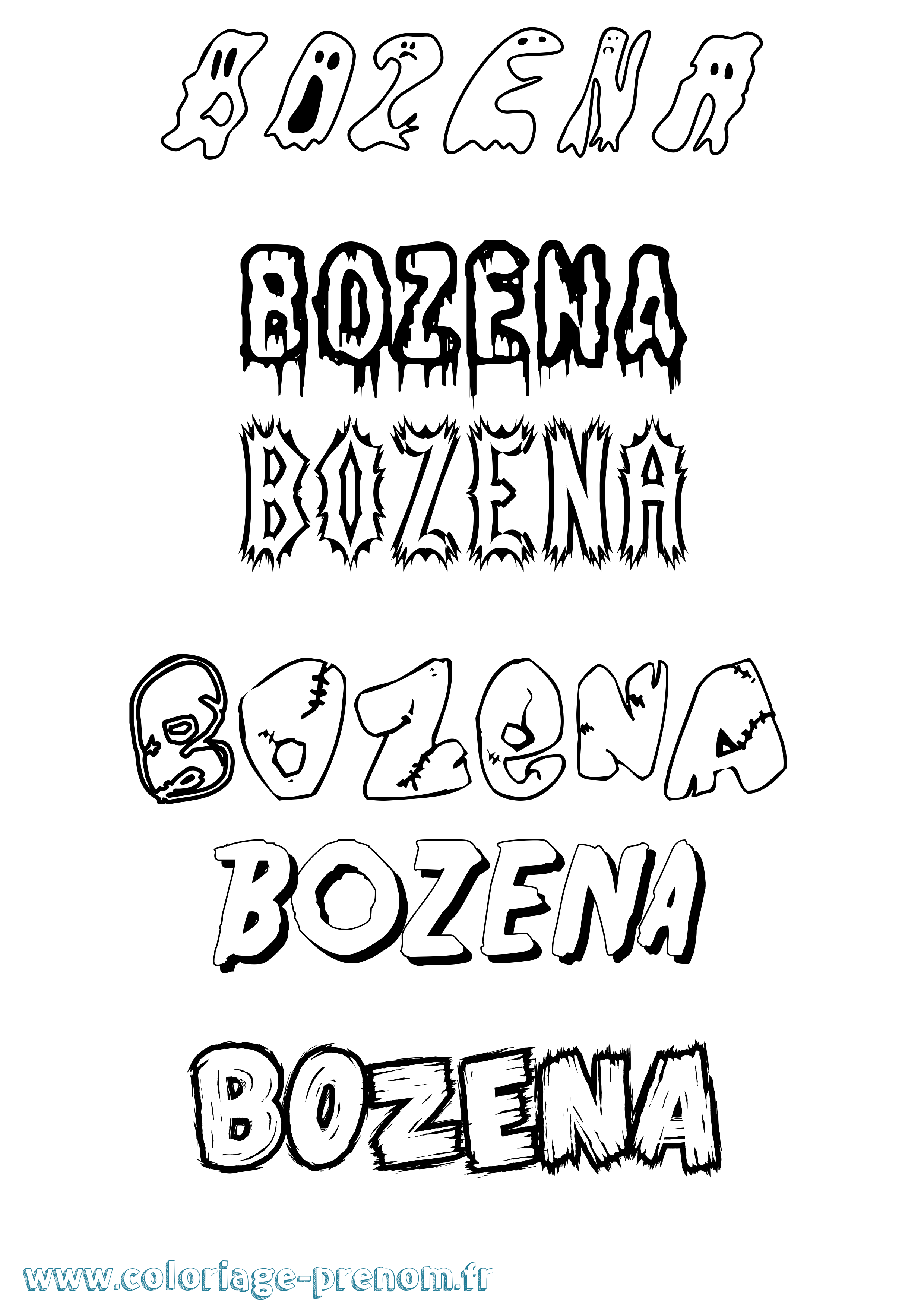 Coloriage prénom Bozena Frisson