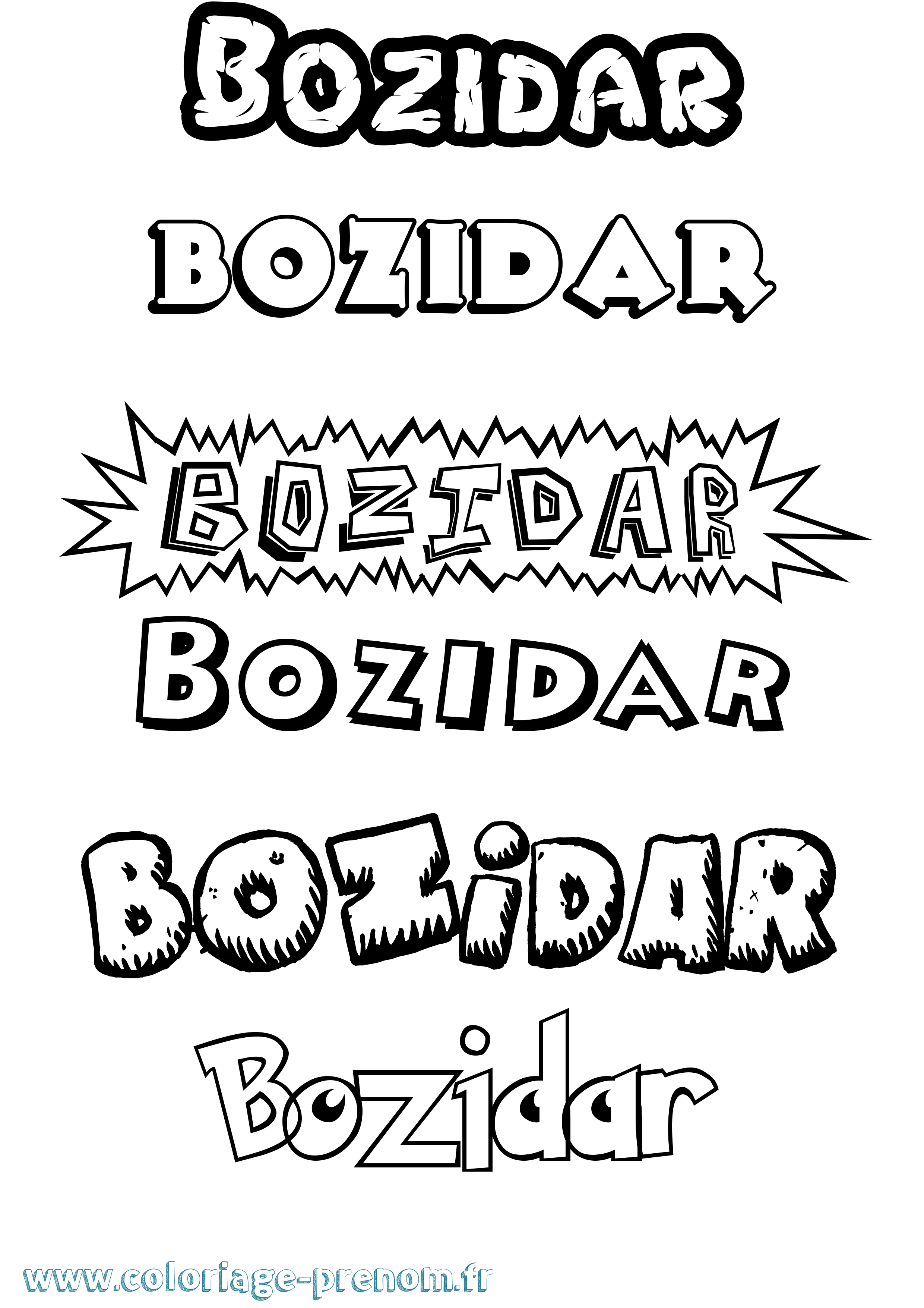 Coloriage prénom Bozidar Dessin Animé