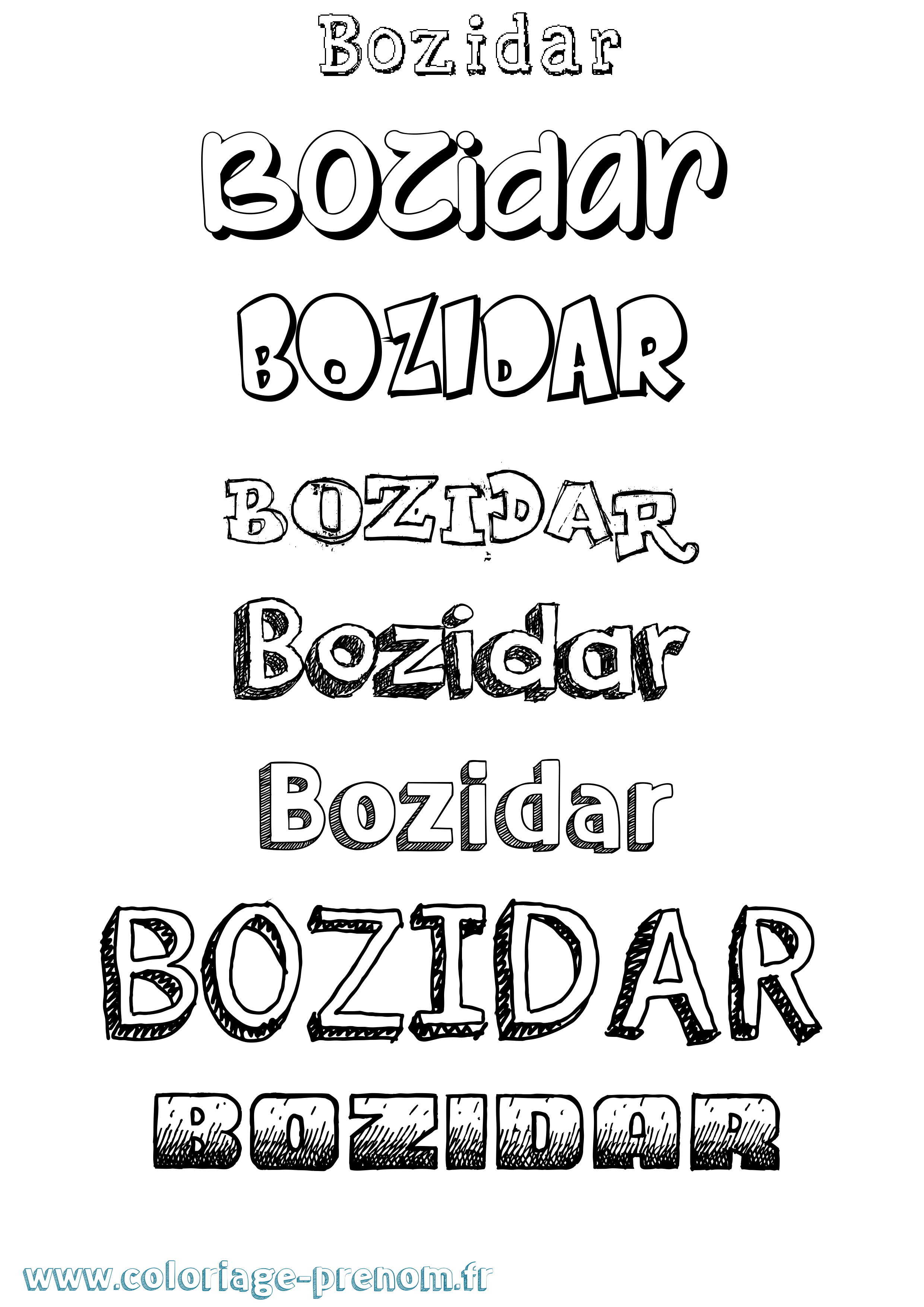Coloriage prénom Bozidar Dessiné