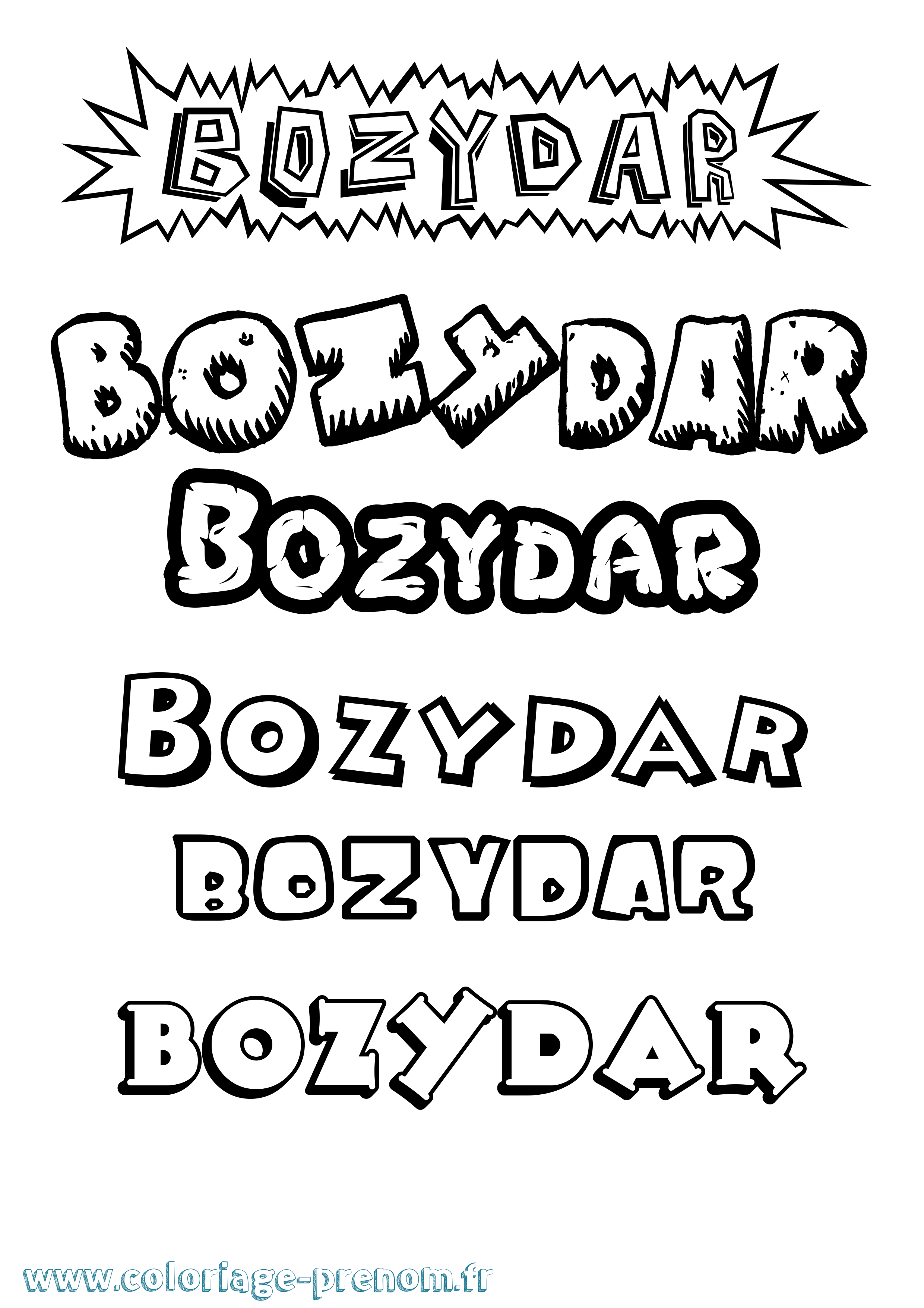 Coloriage prénom Bozydar Dessin Animé