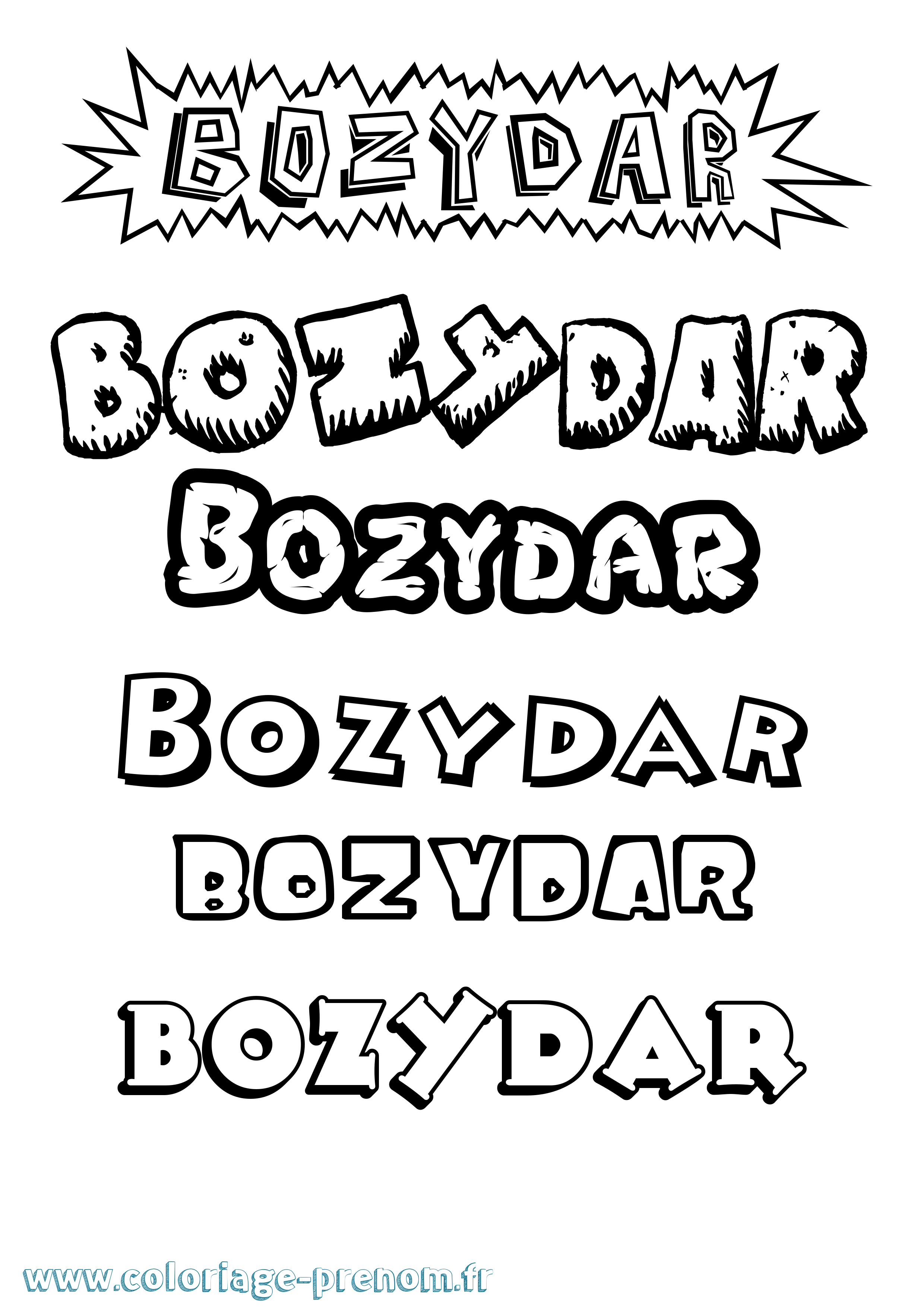 Coloriage Bozydar Dessin Animé Coloriage prénom Bozydar Dessin Animé