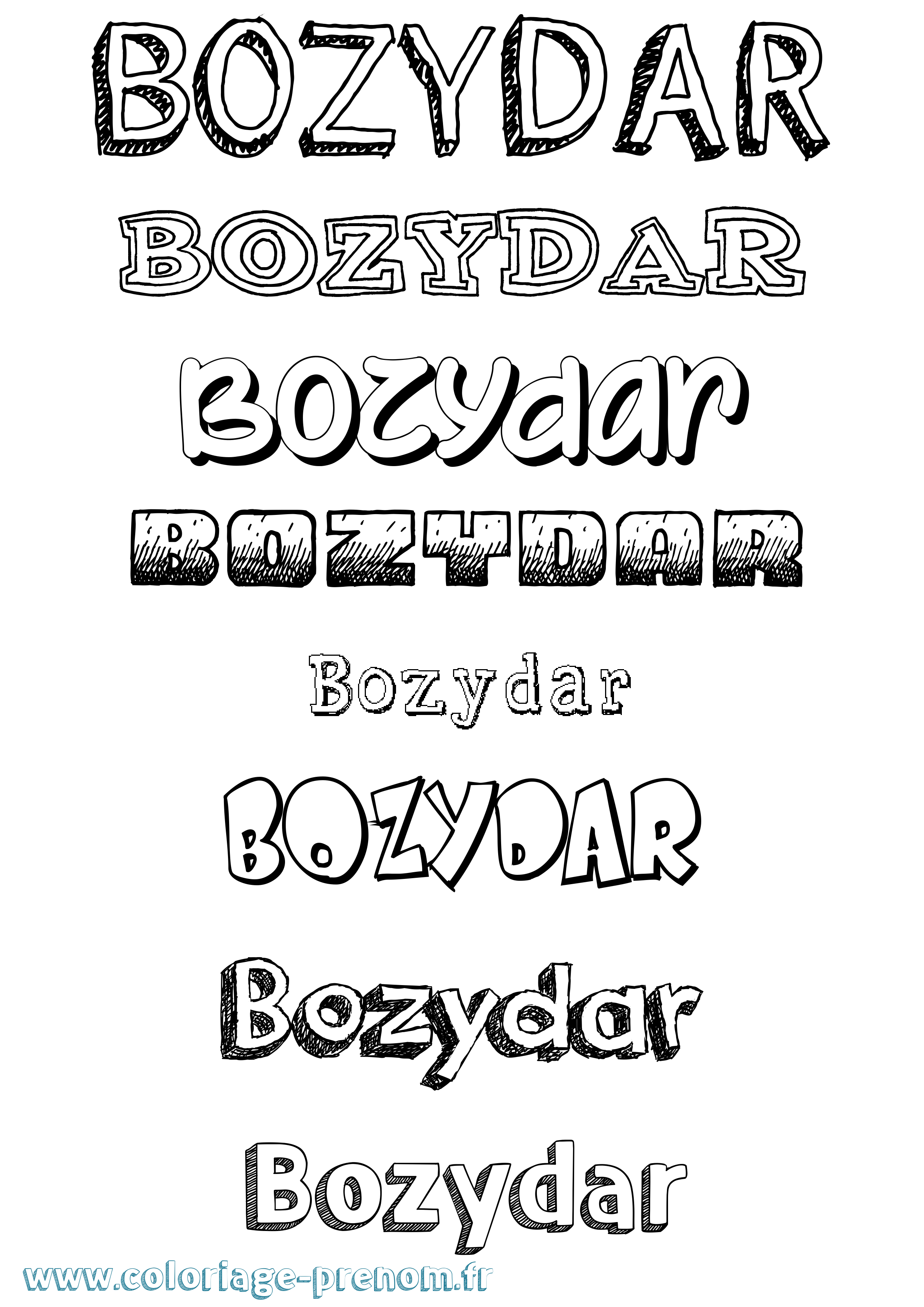 Coloriage prénom Bozydar Dessiné