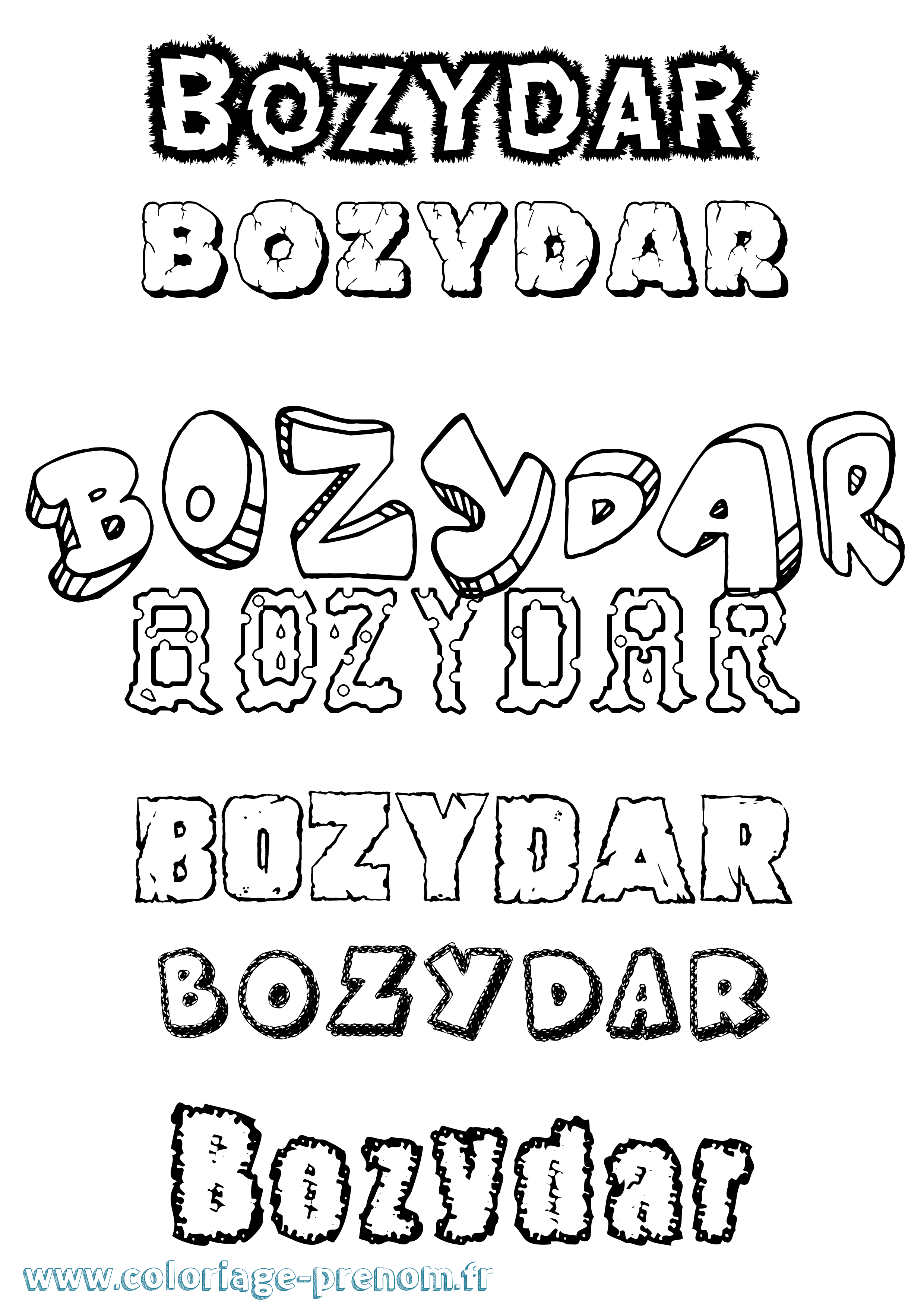 Coloriage prénom Bozydar Destructuré