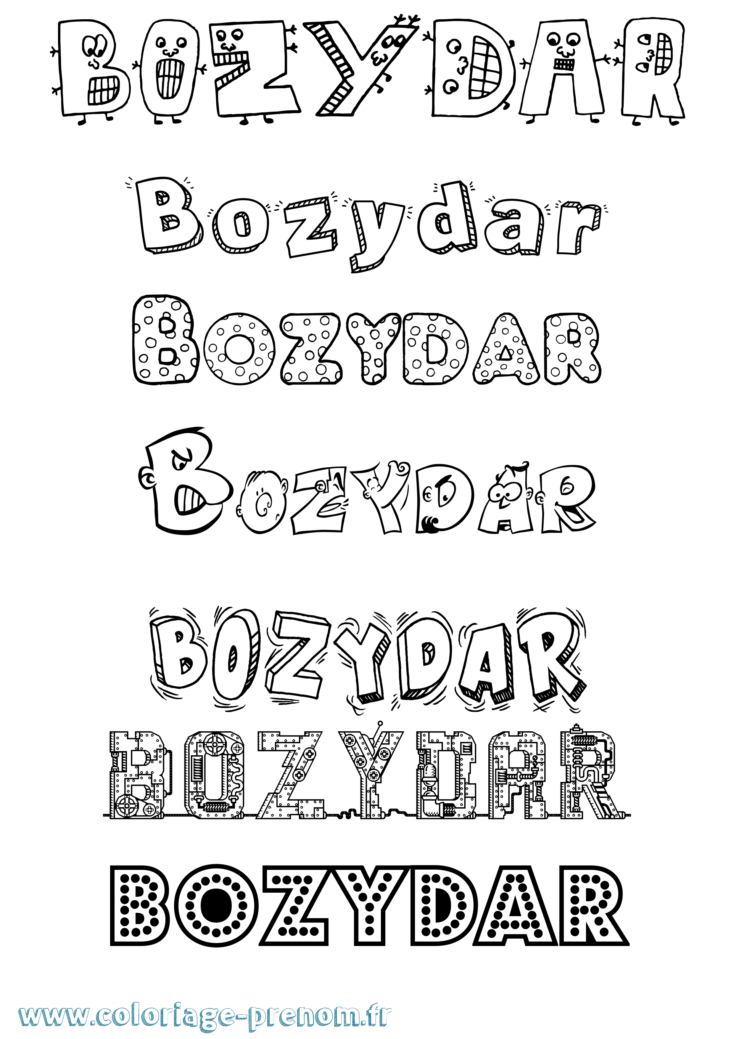Coloriage Bozydar Fun Coloriage prénom Bozydar Fun