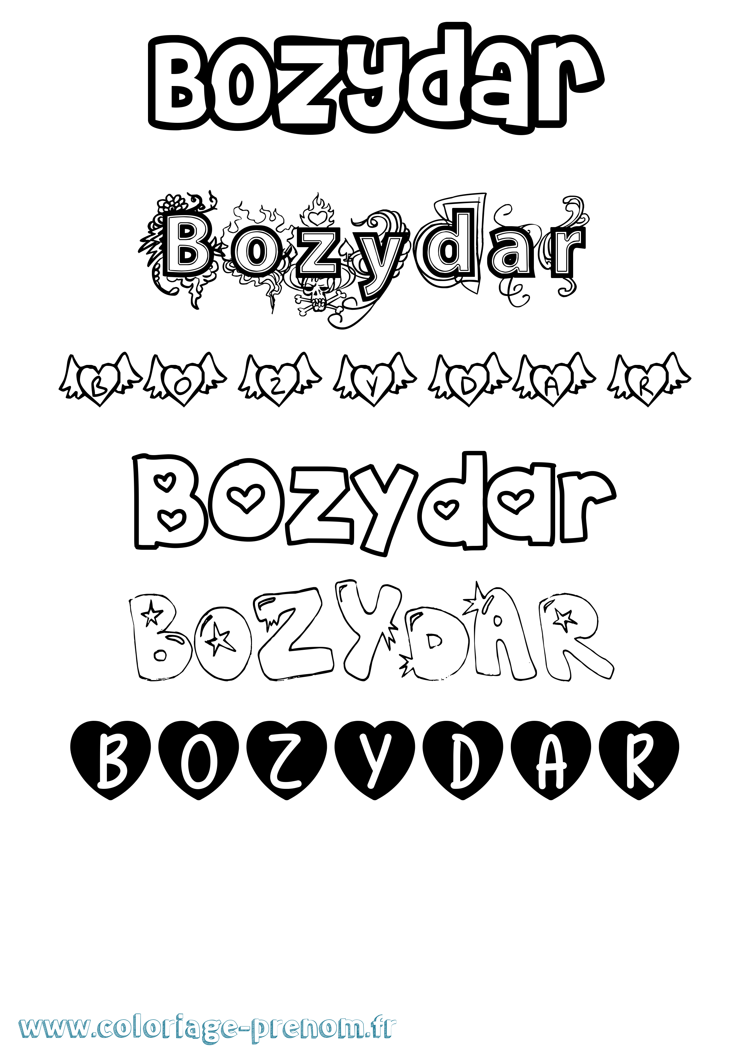 Coloriage Bozydar Girly Coloriage prénom Bozydar Girly