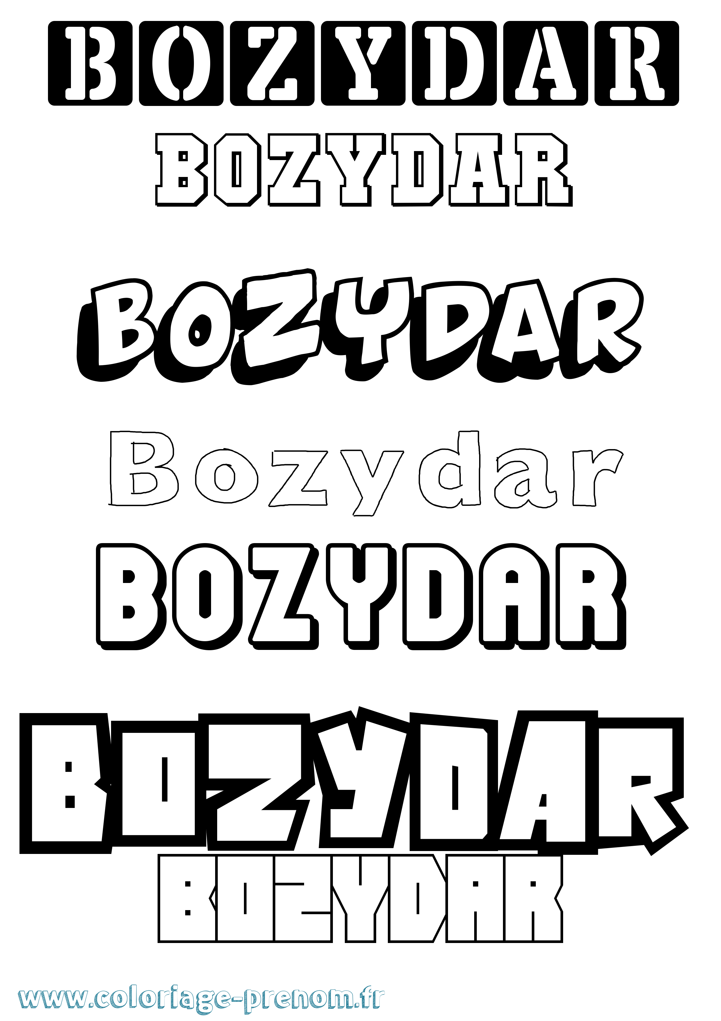 Coloriage Bozydar Simple Coloriage prénom Bozydar Simple