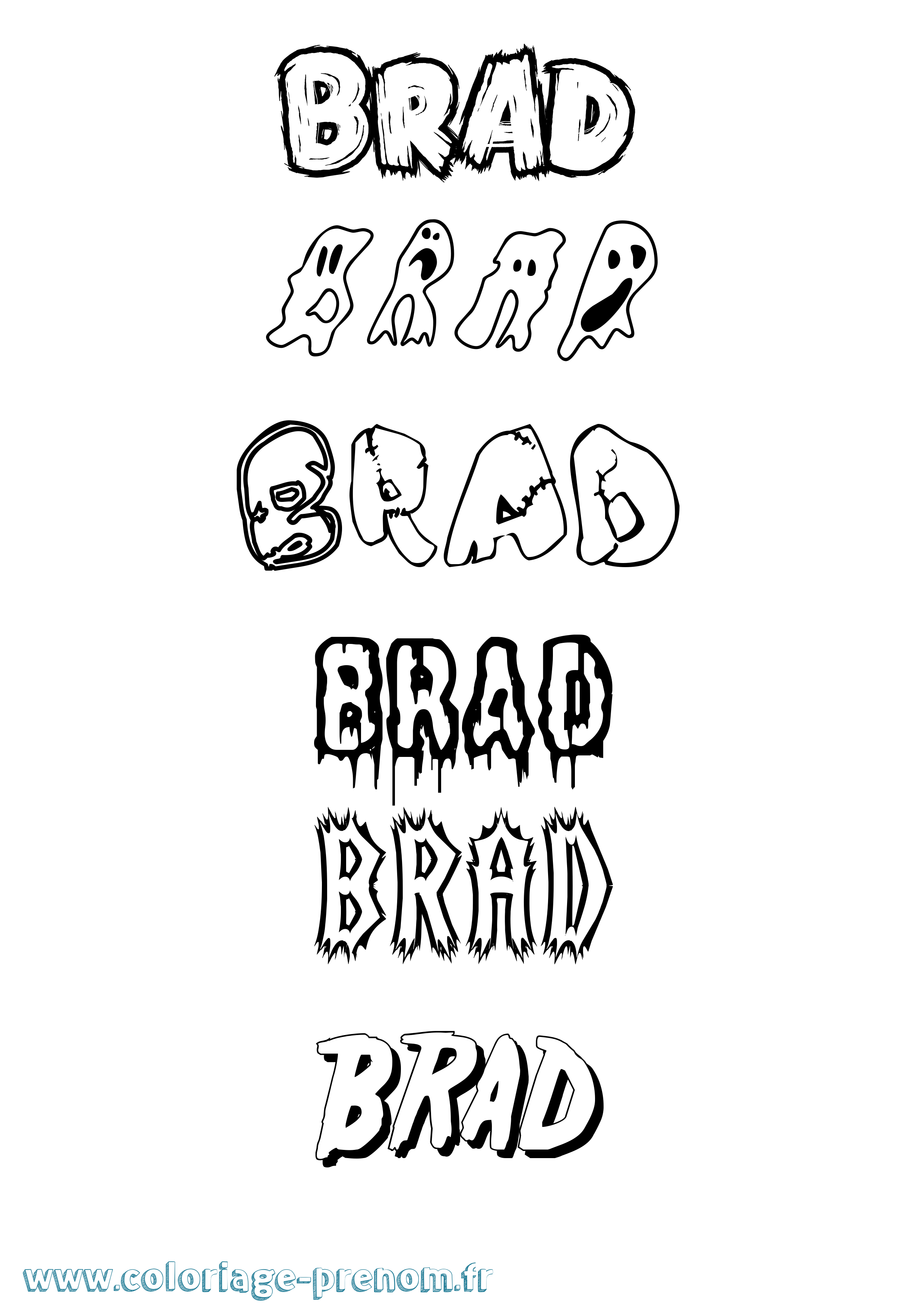Coloriage prénom Brad Frisson