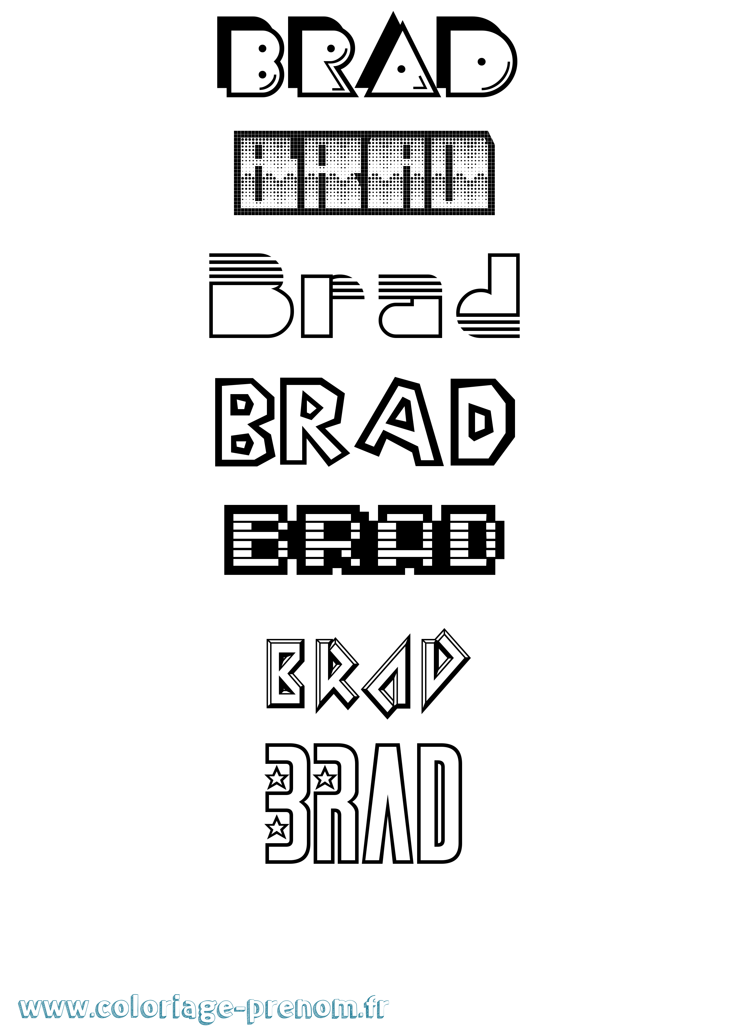 Coloriage prénom Brad Jeux Vidéos