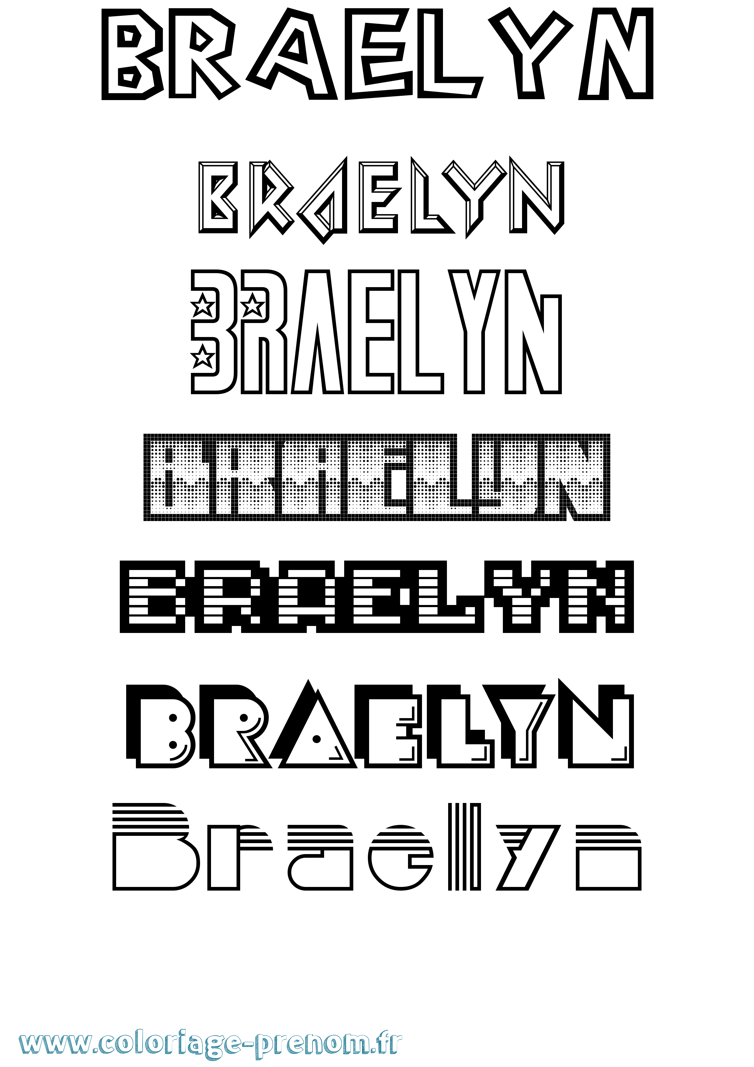 Coloriage Braelyn Jeux Vidéos Coloriage prénom Braelyn Jeux Vidéos