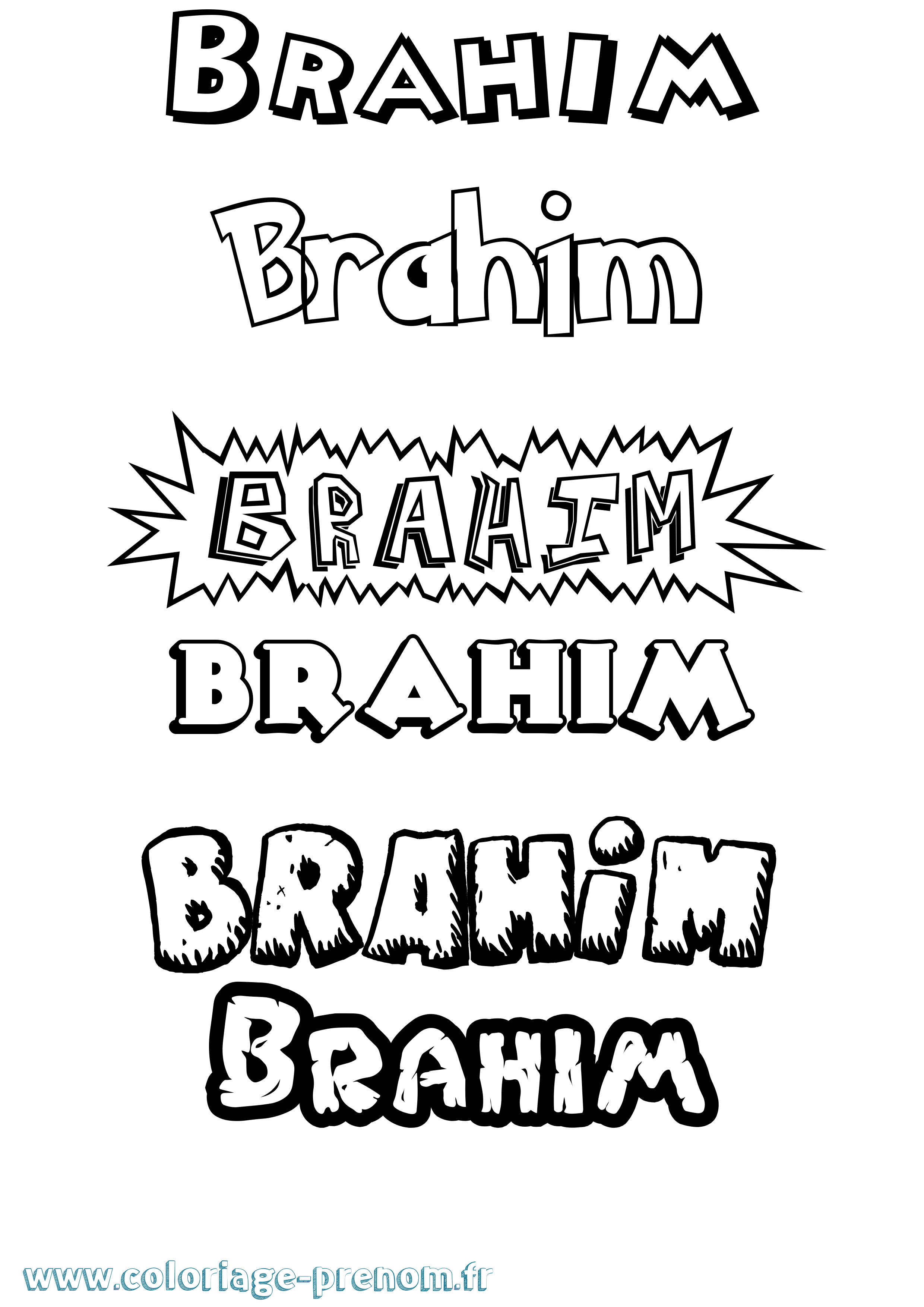 Coloriage prénom Brahim