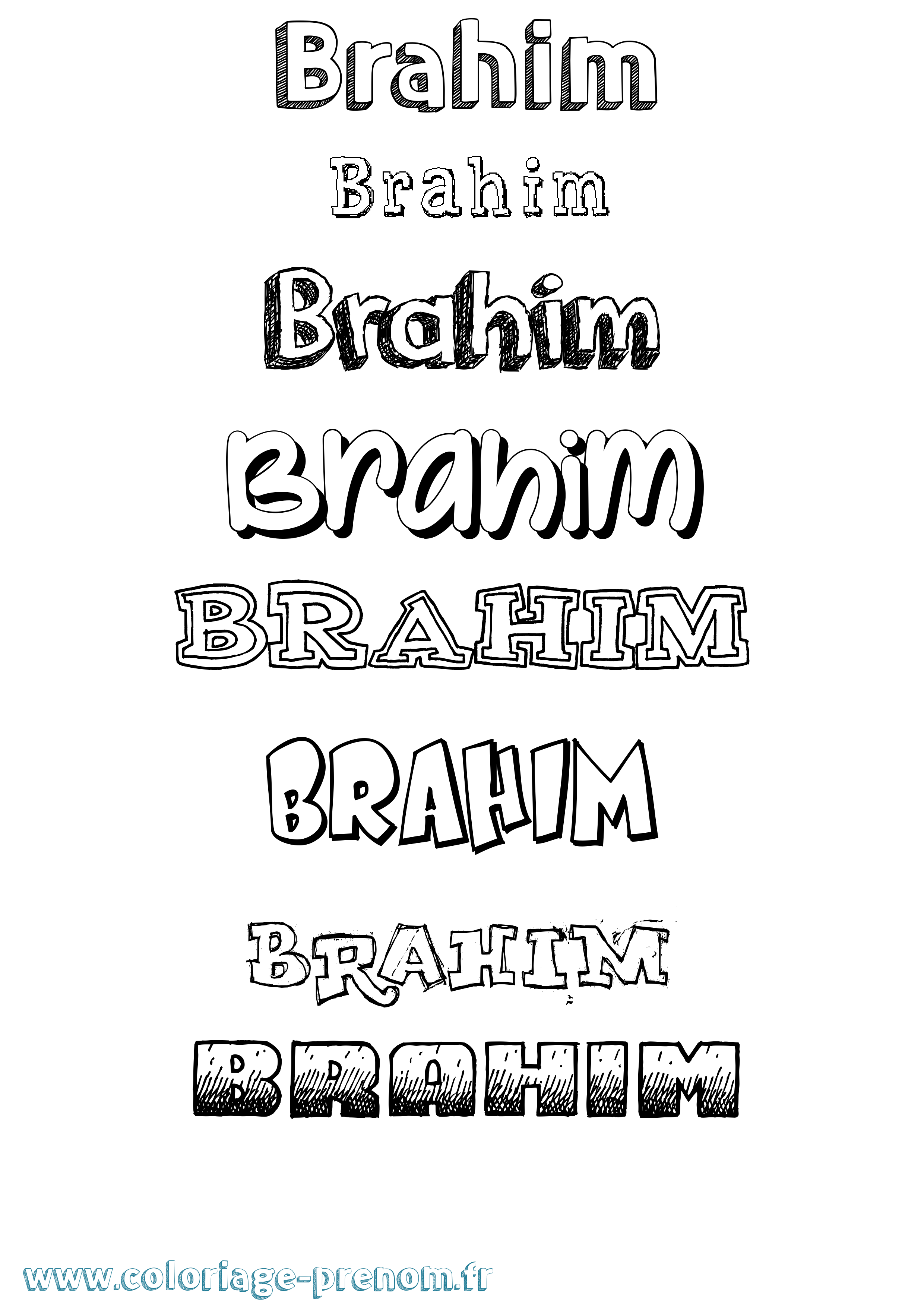 Coloriage prénom Brahim Dessiné
