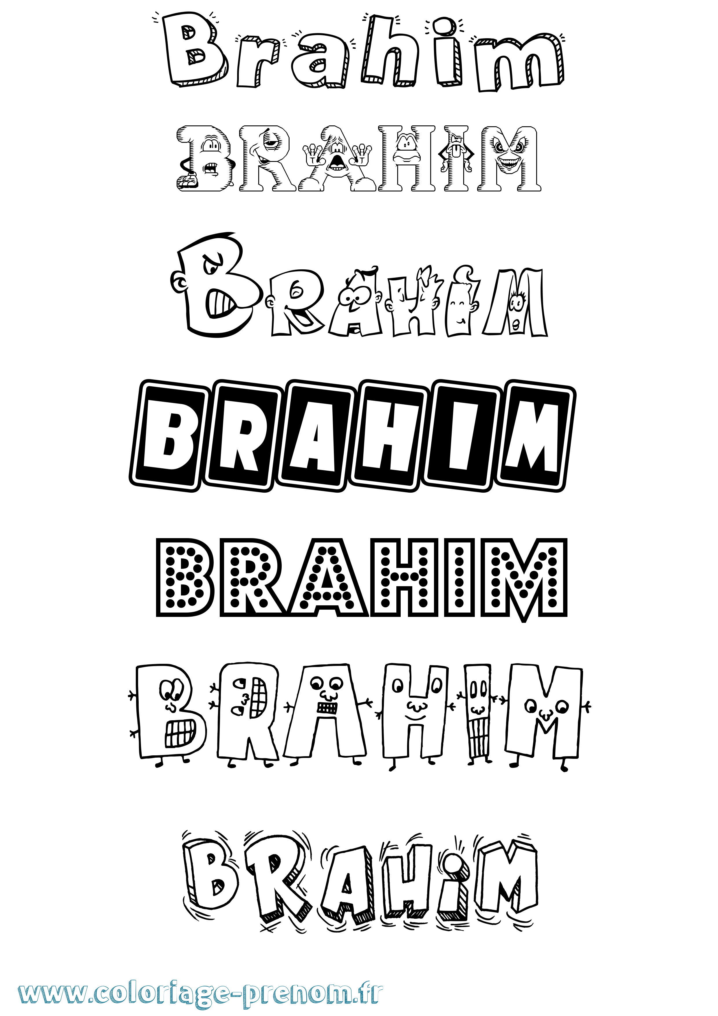 Coloriage prénom Brahim Fun