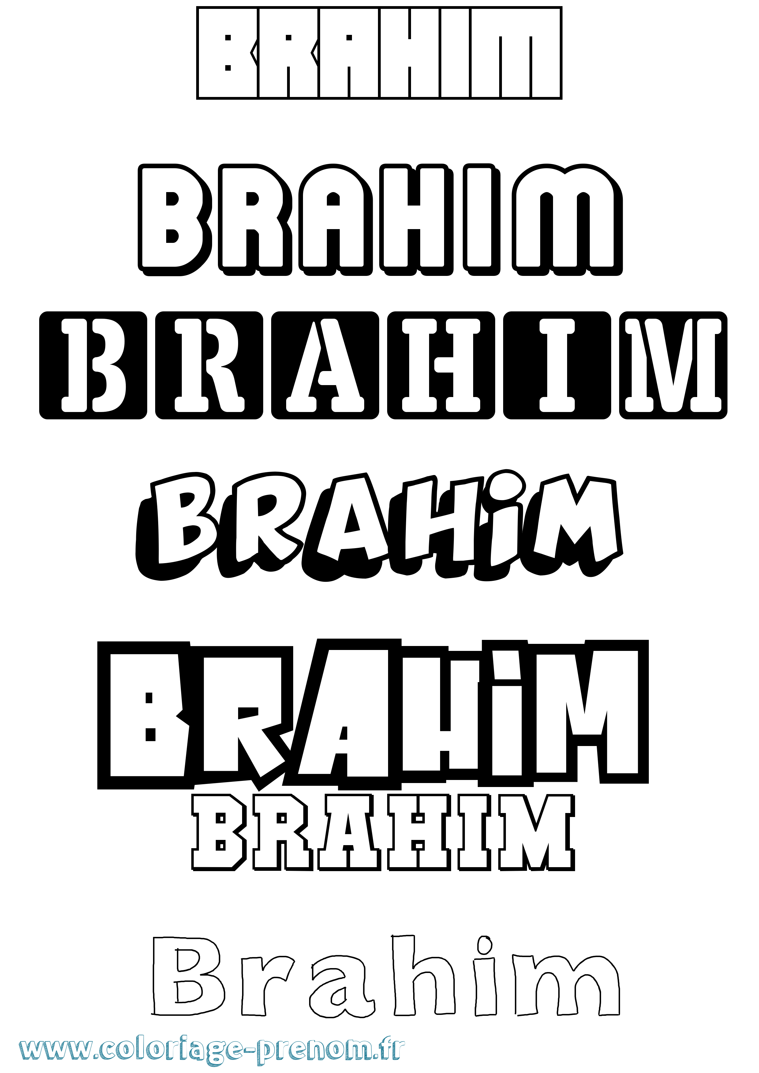 Coloriage prénom Brahim Simple