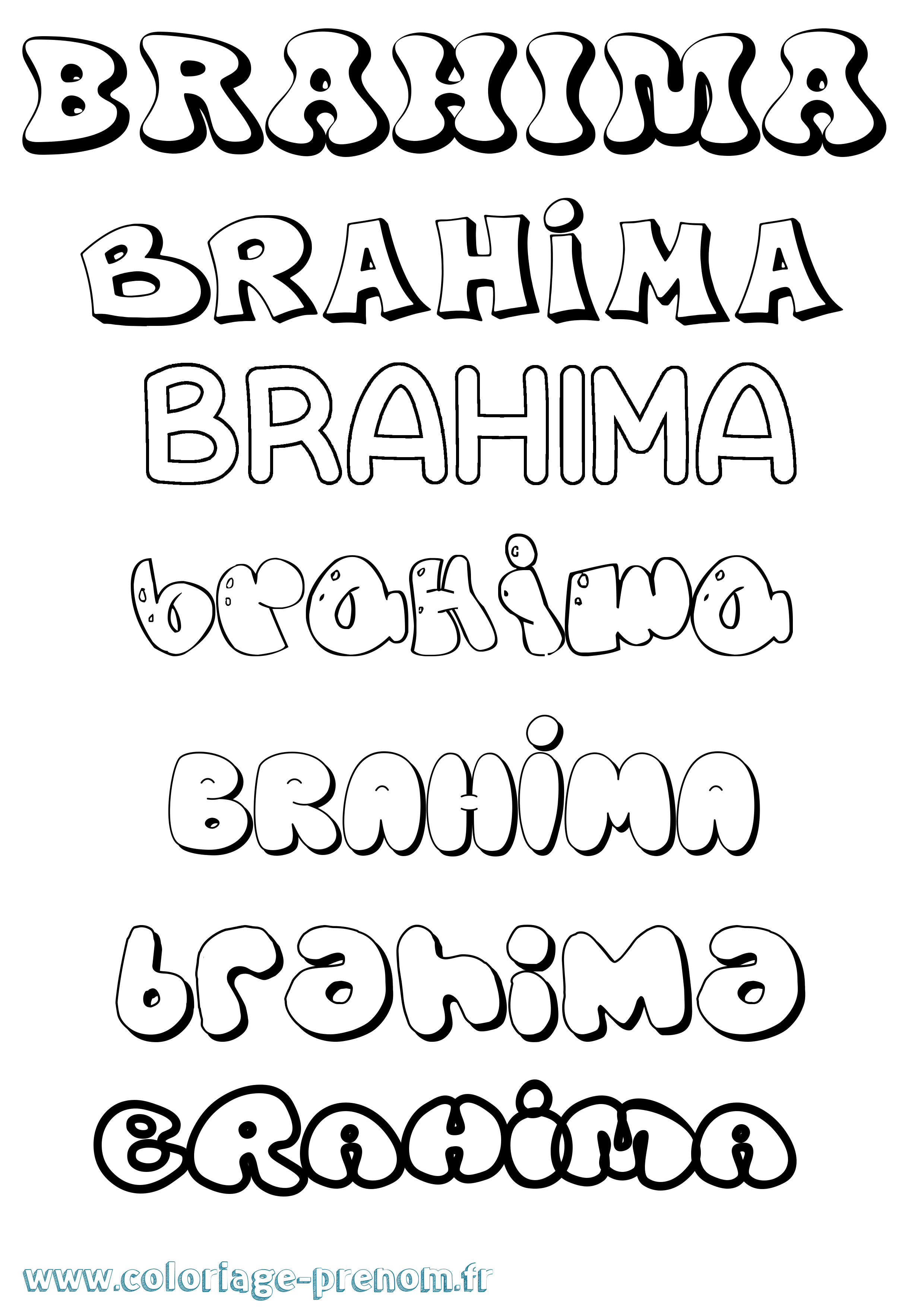 Coloriage prénom Brahima Bubble
