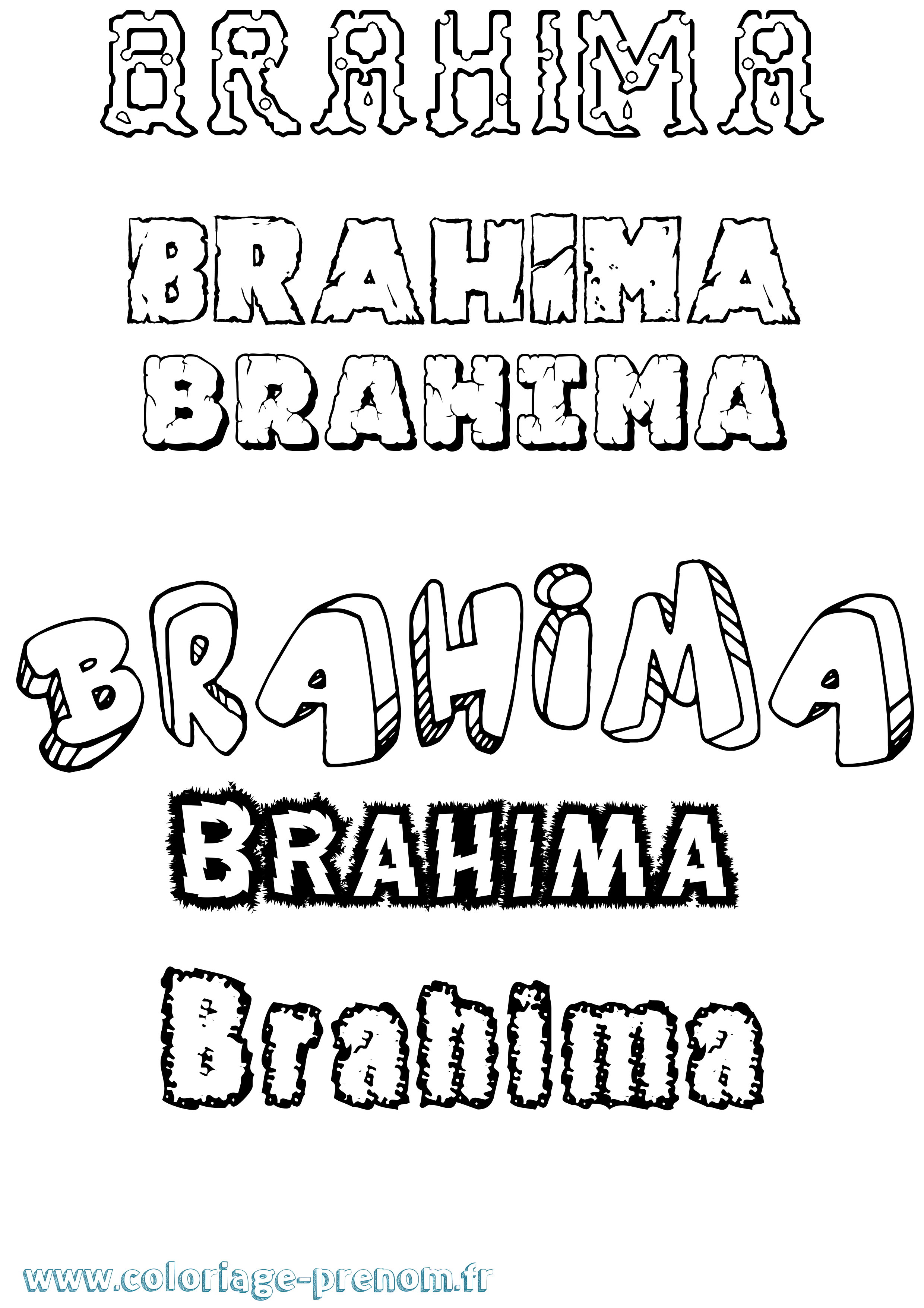 Coloriage prénom Brahima Destructuré