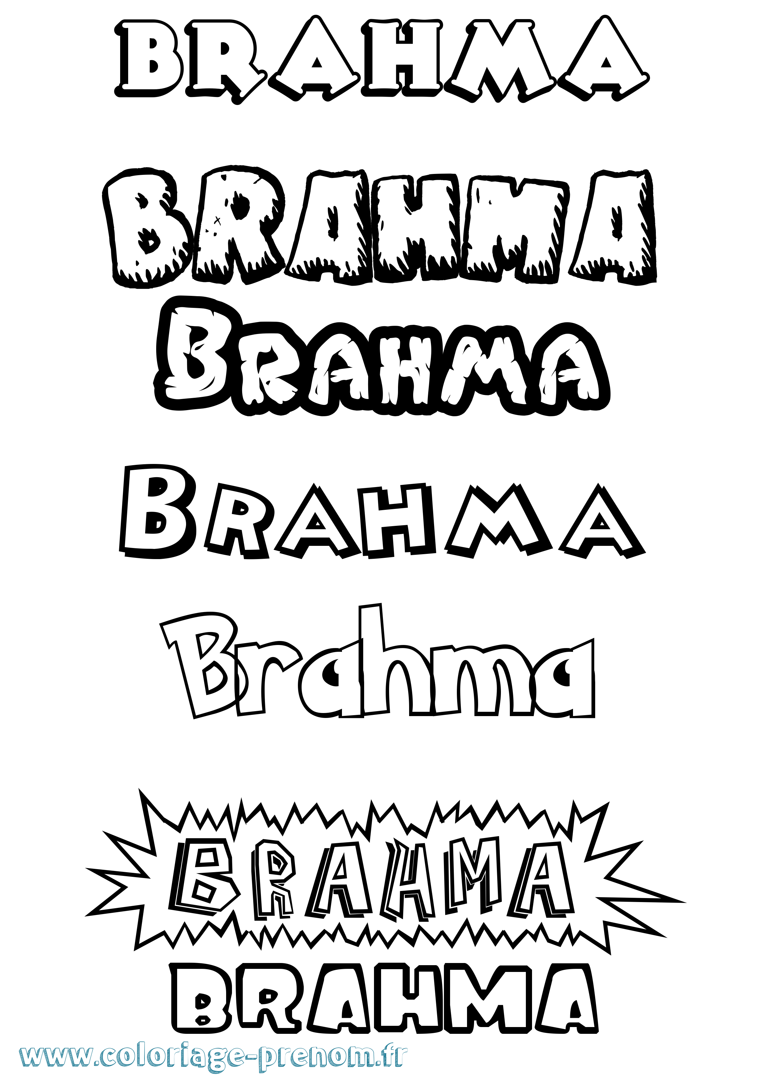 Coloriage prénom Brahma Dessin Animé