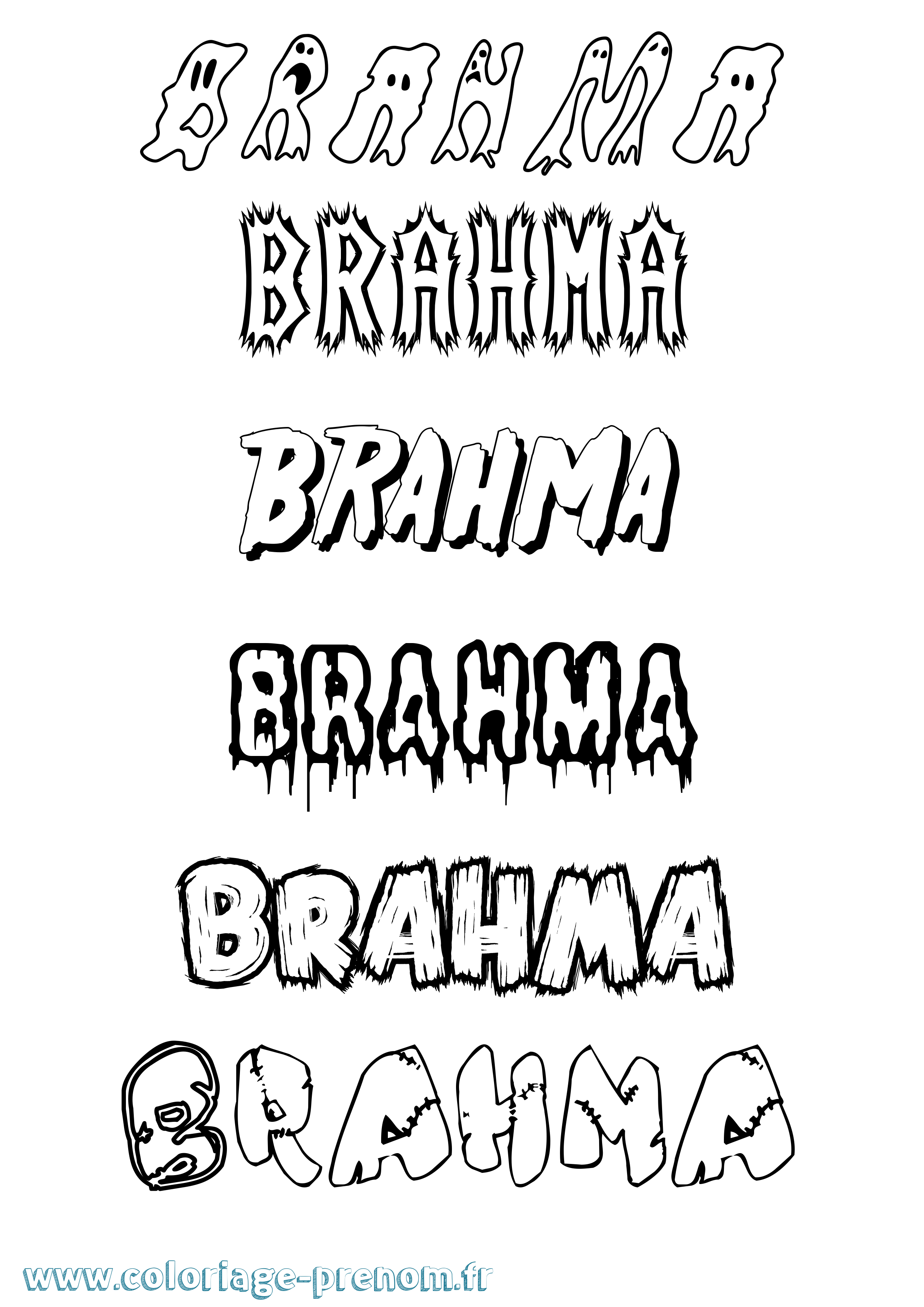 Coloriage prénom Brahma Frisson