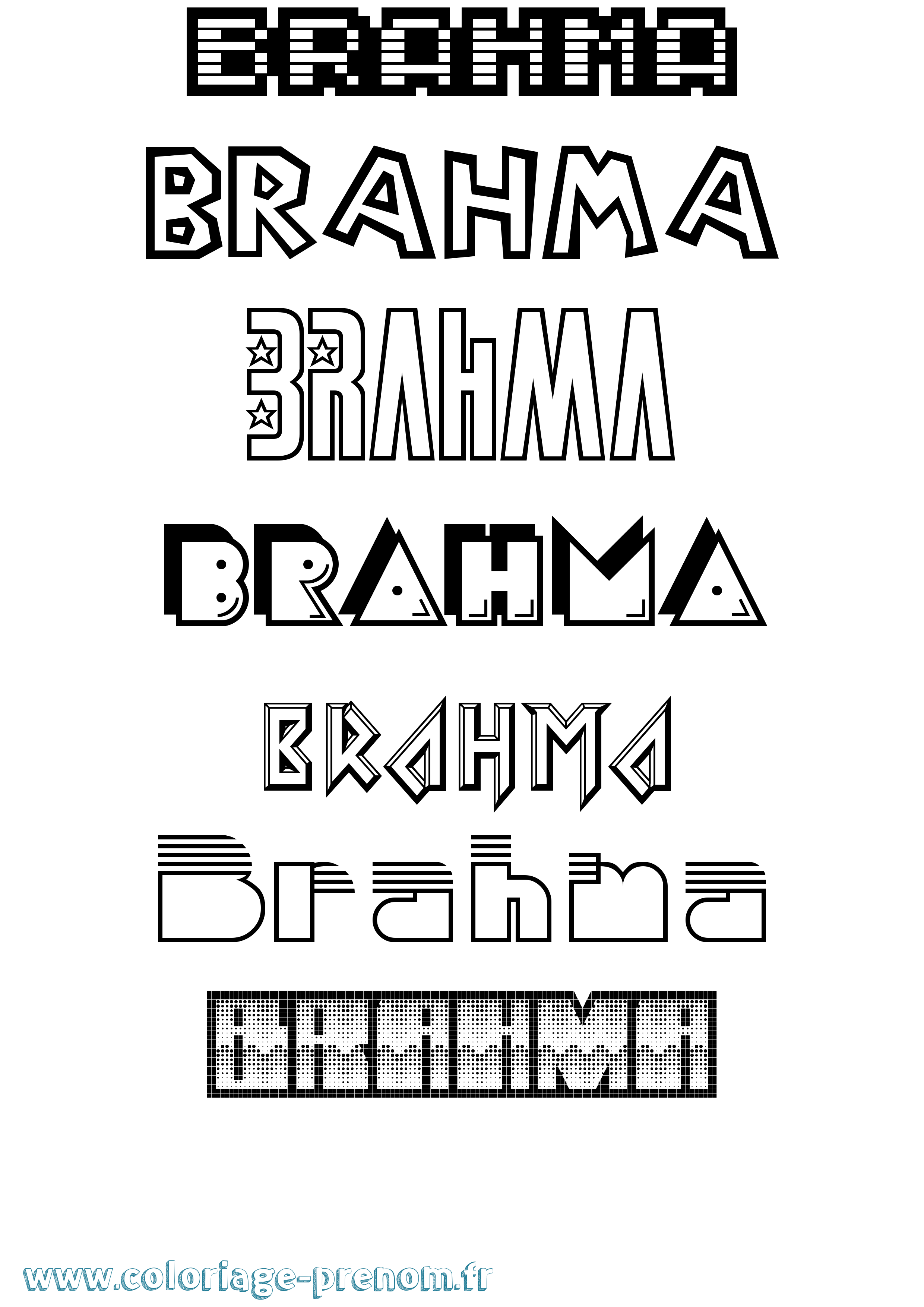 Coloriage prénom Brahma Jeux Vidéos