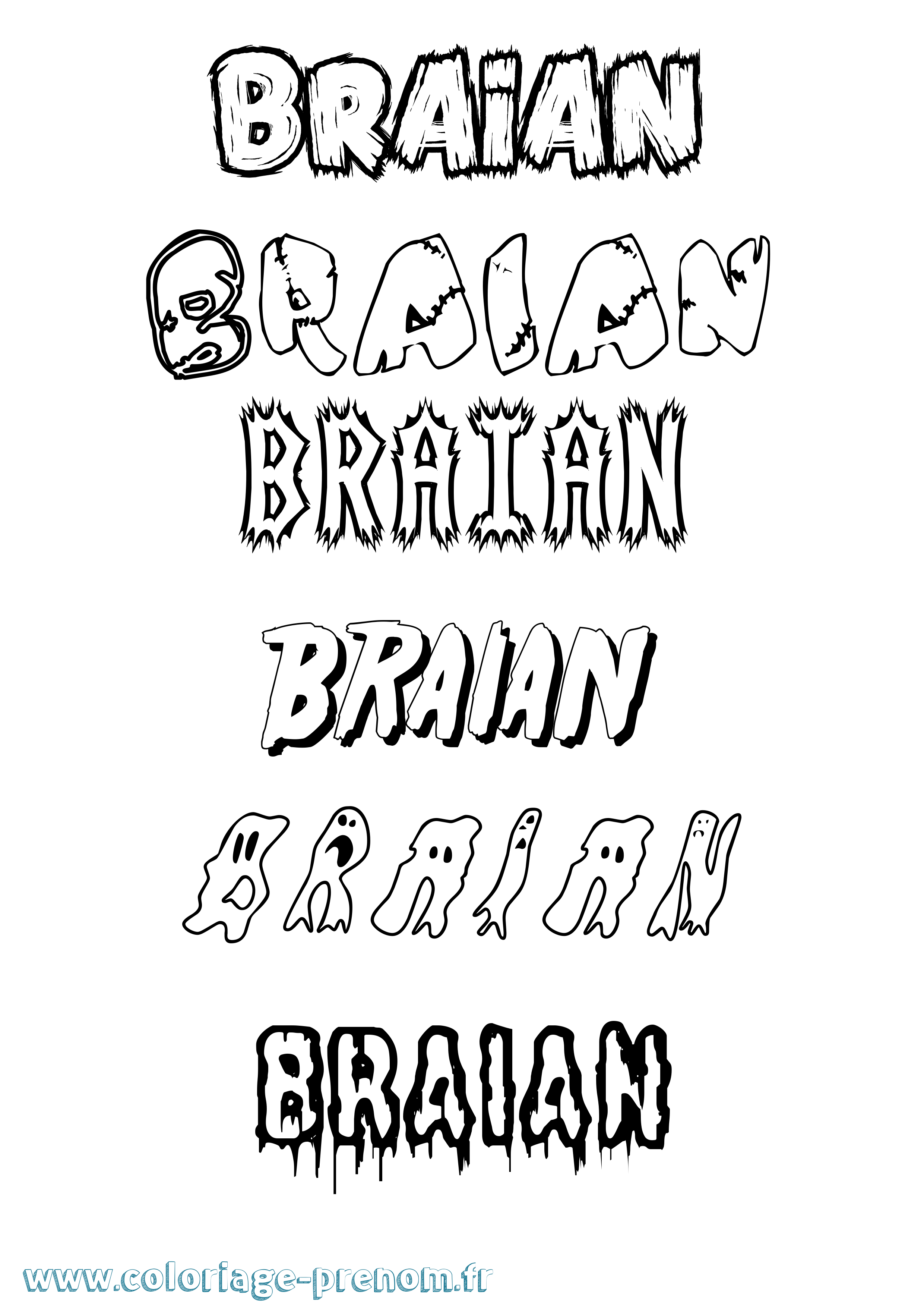 Coloriage prénom Braian Frisson