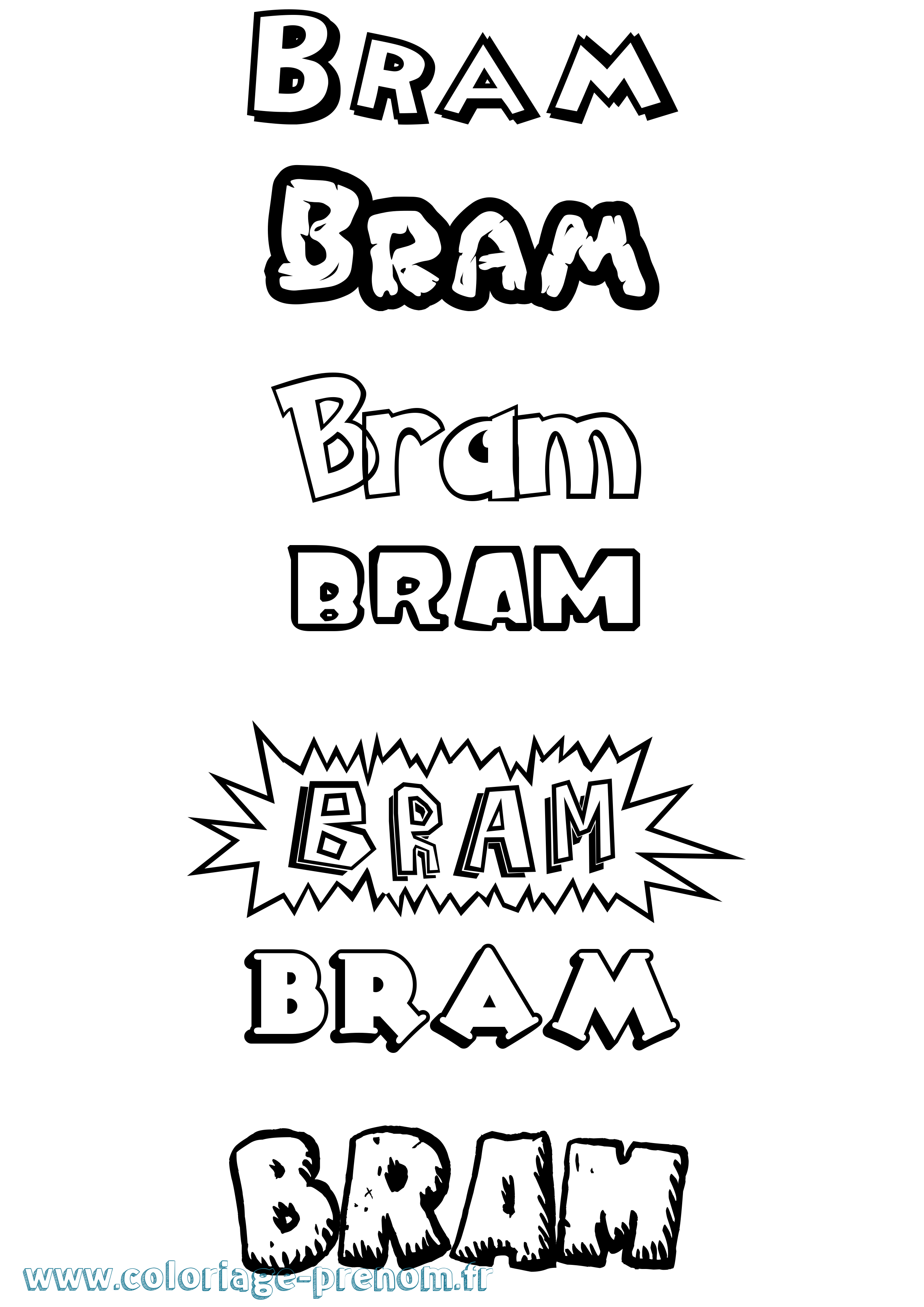 Coloriage Bram Dessin Animé Coloriage prénom Bram Dessin Animé