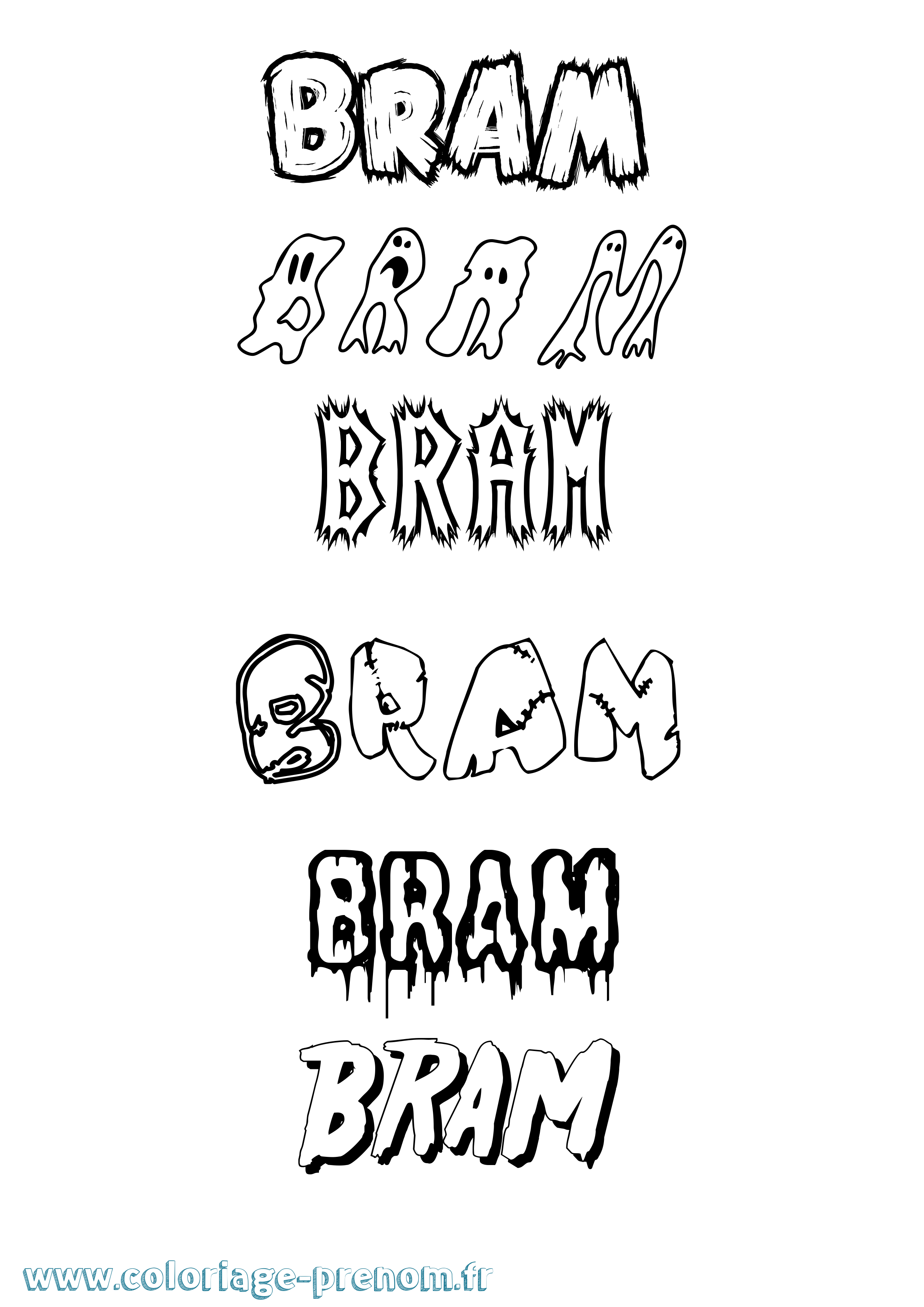 Coloriage Bram Frisson Coloriage prénom Bram Frisson