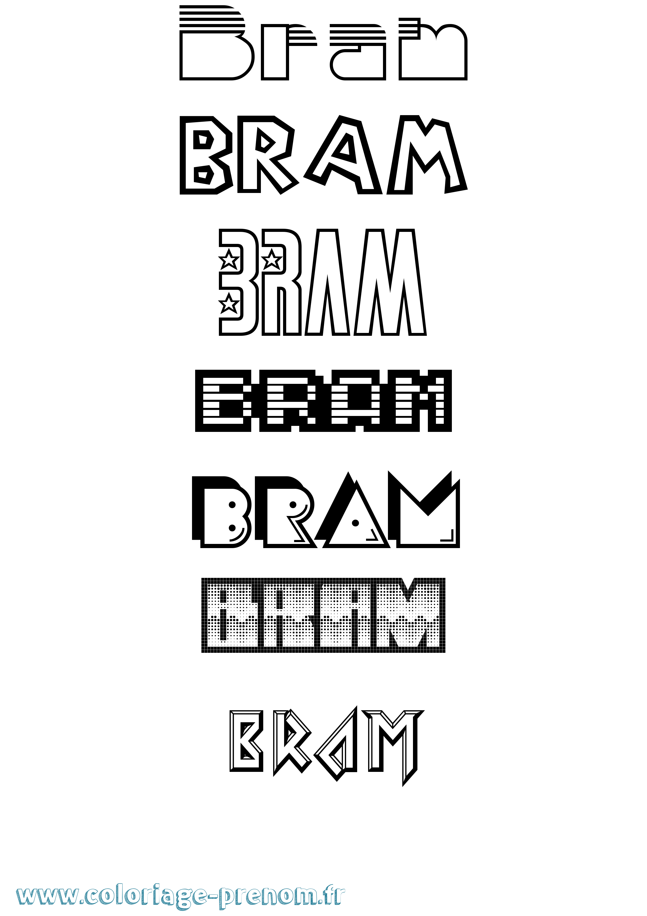 Coloriage Bram Jeux Vidéos Coloriage prénom Bram Jeux Vidéos