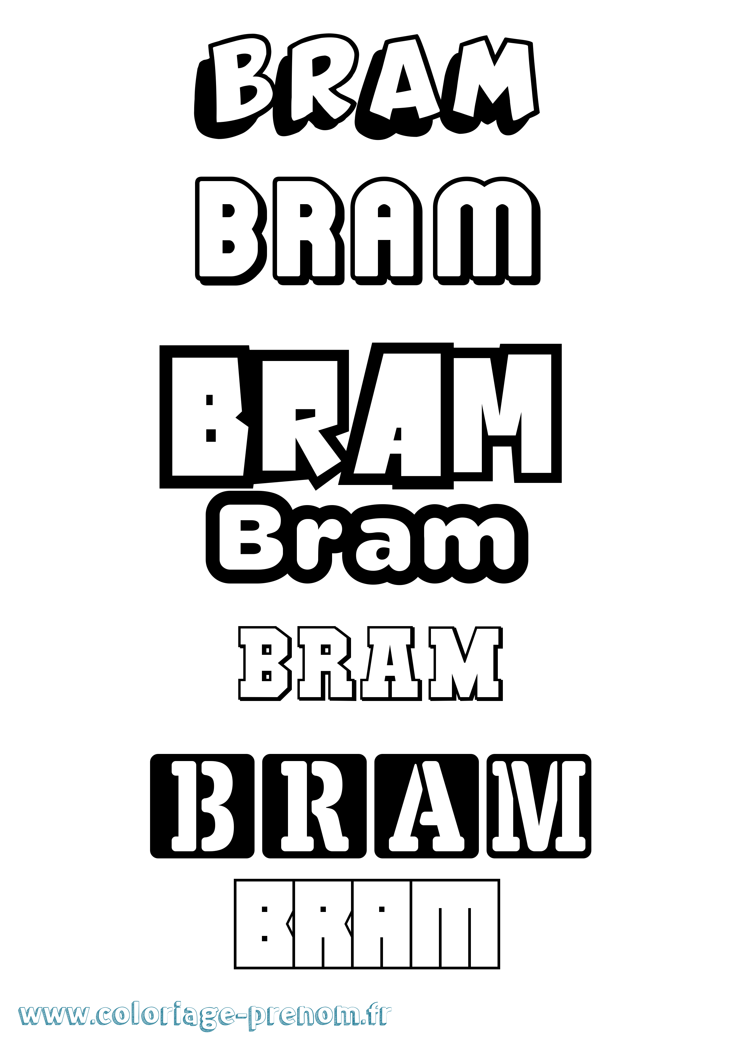 Coloriage prénom Bram Simple