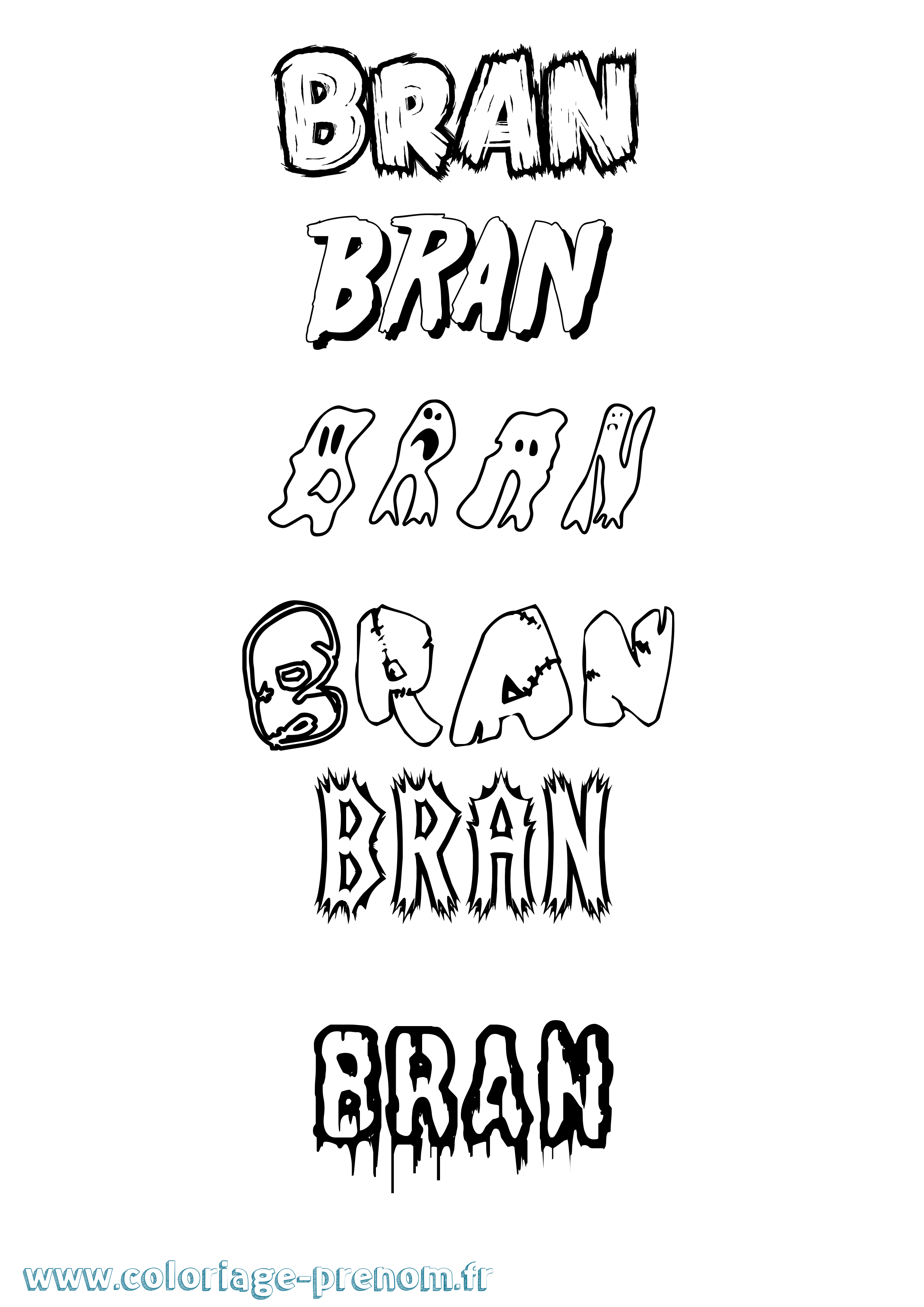 Coloriage Bran Frisson Coloriage prénom Bran Frisson