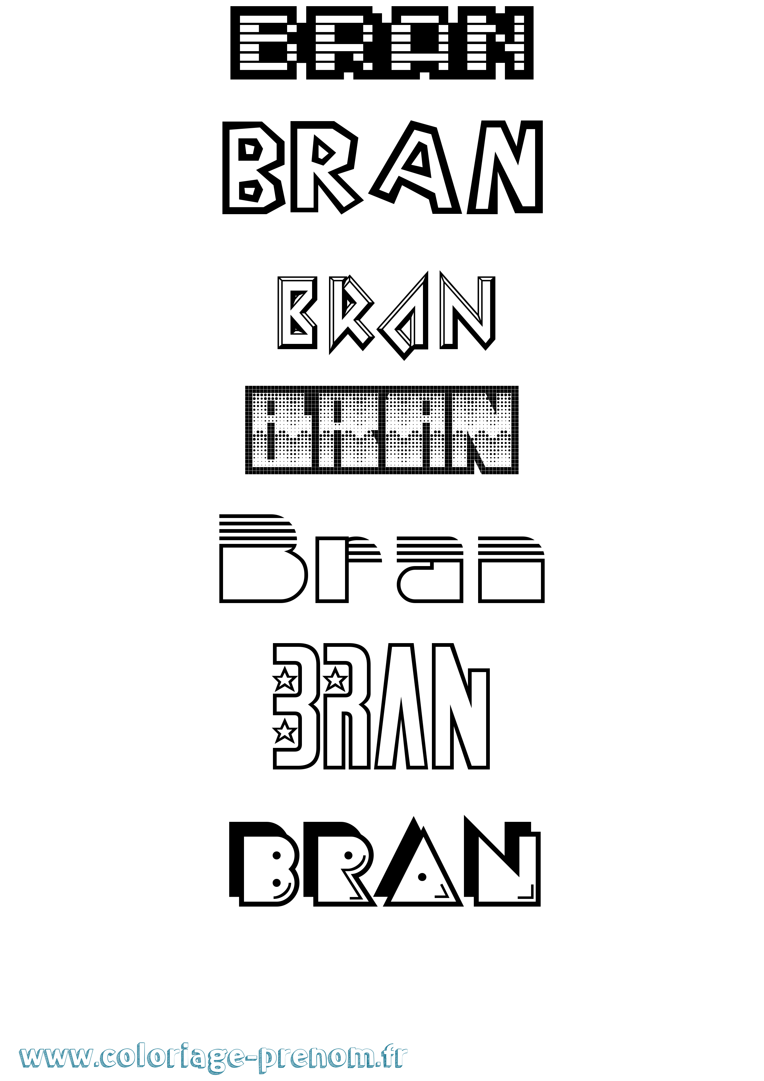 Coloriage prénom Bran Jeux Vidéos