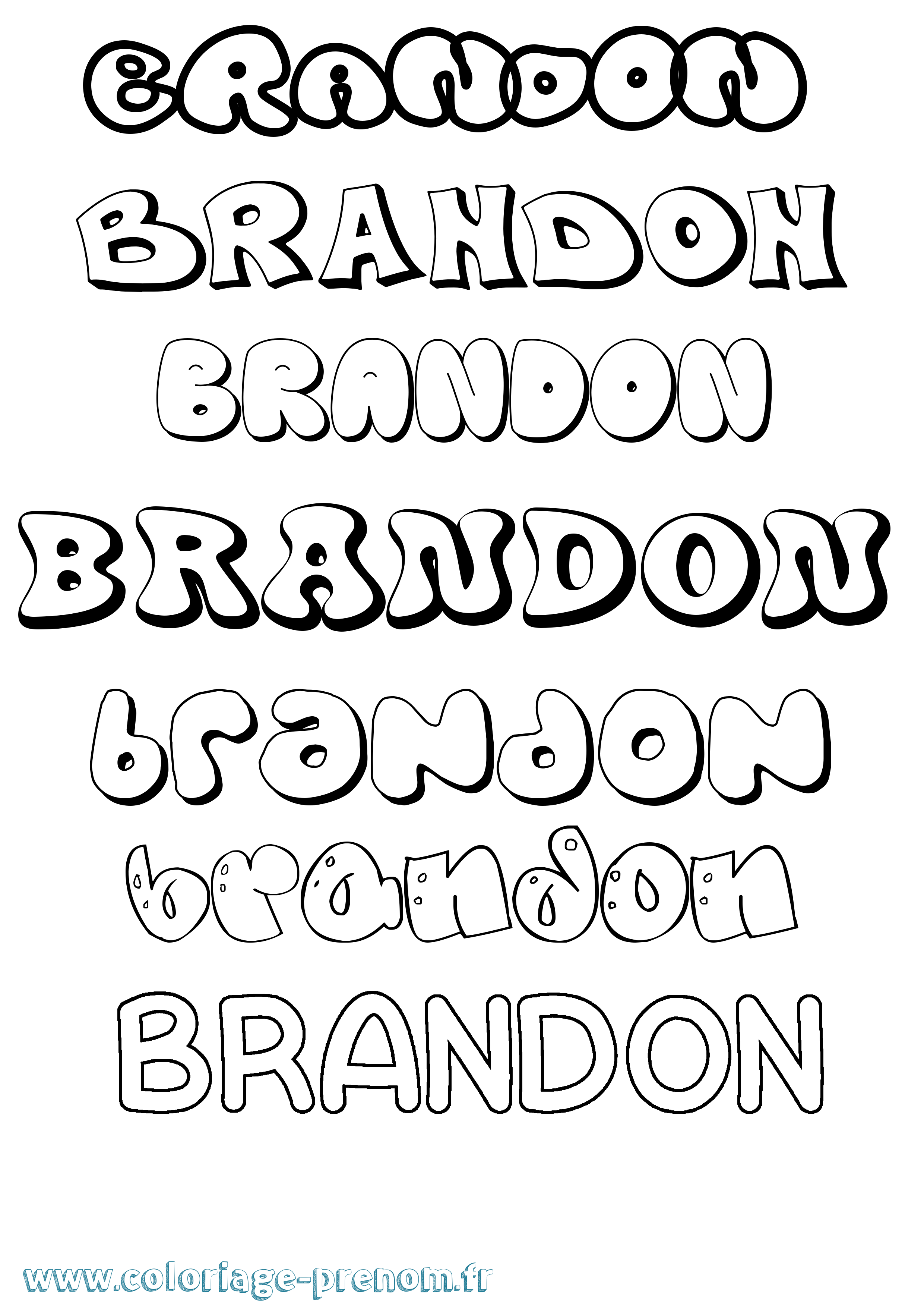 Coloriage prénom Brandon