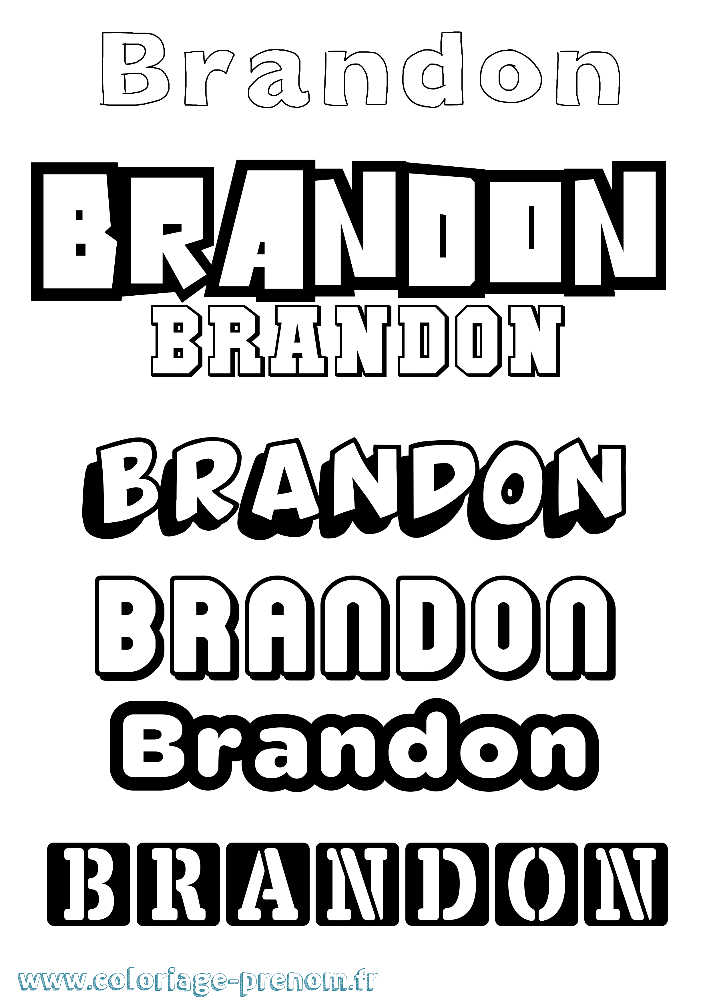 Coloriage prénom Brandon