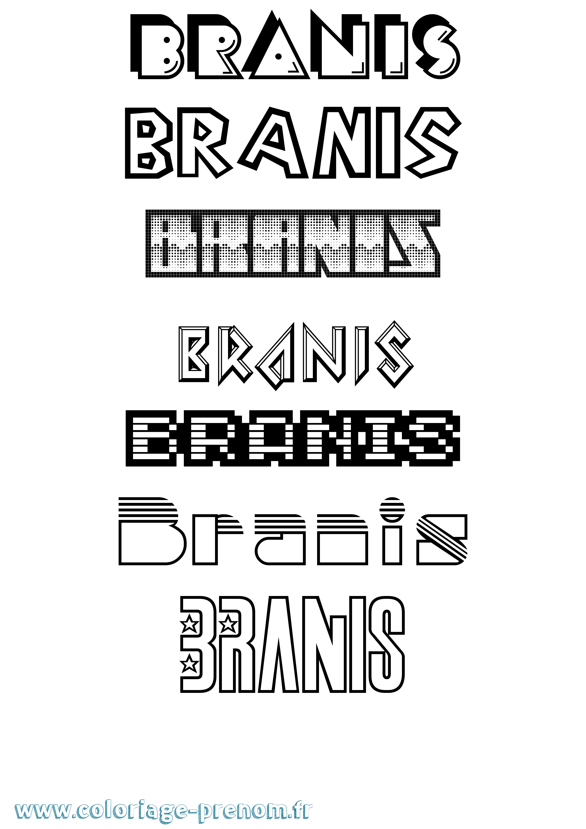 Coloriage Branis Jeux Vidéos Coloriage prénom Branis Jeux Vidéos