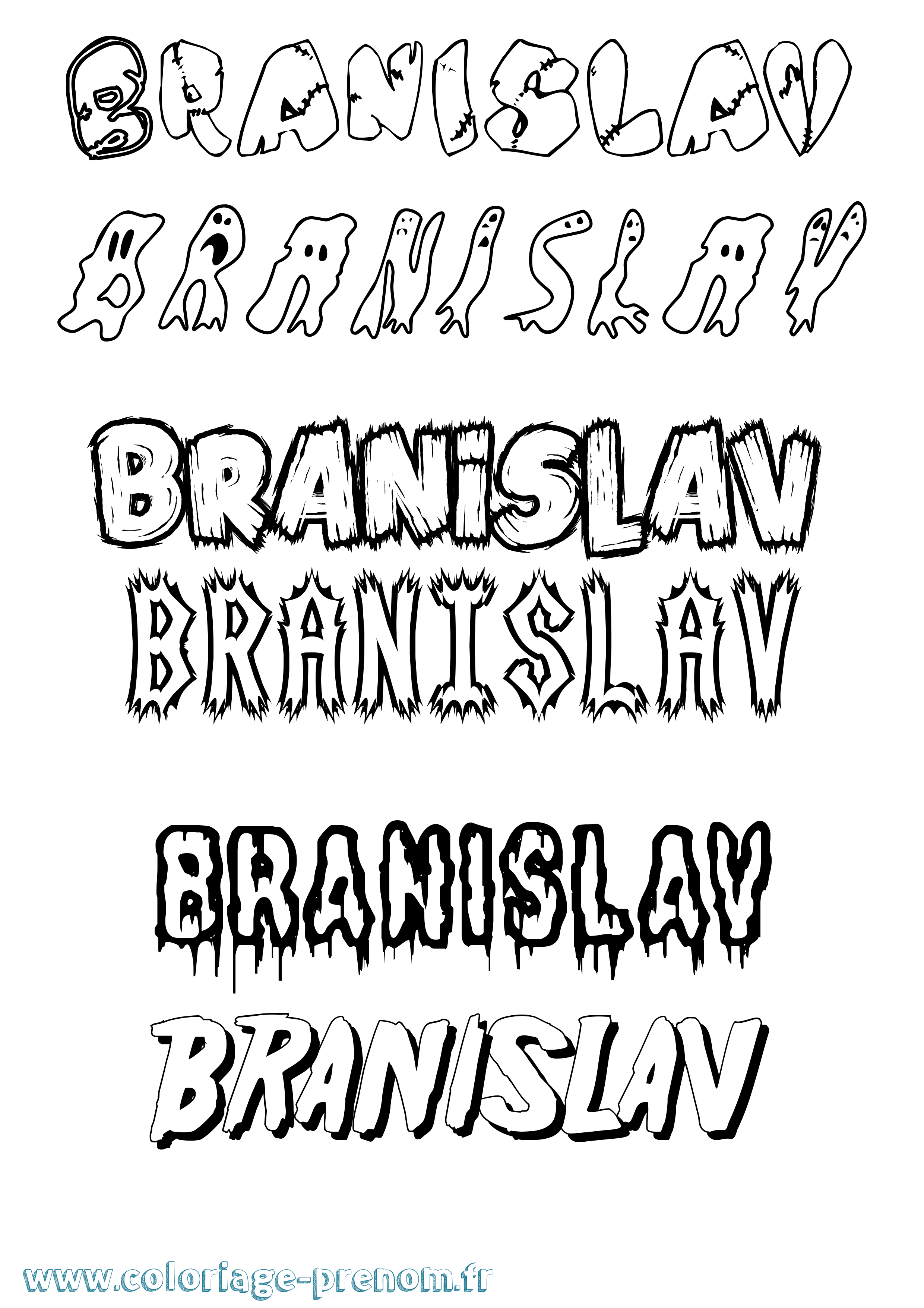Coloriage prénom Branislav Frisson
