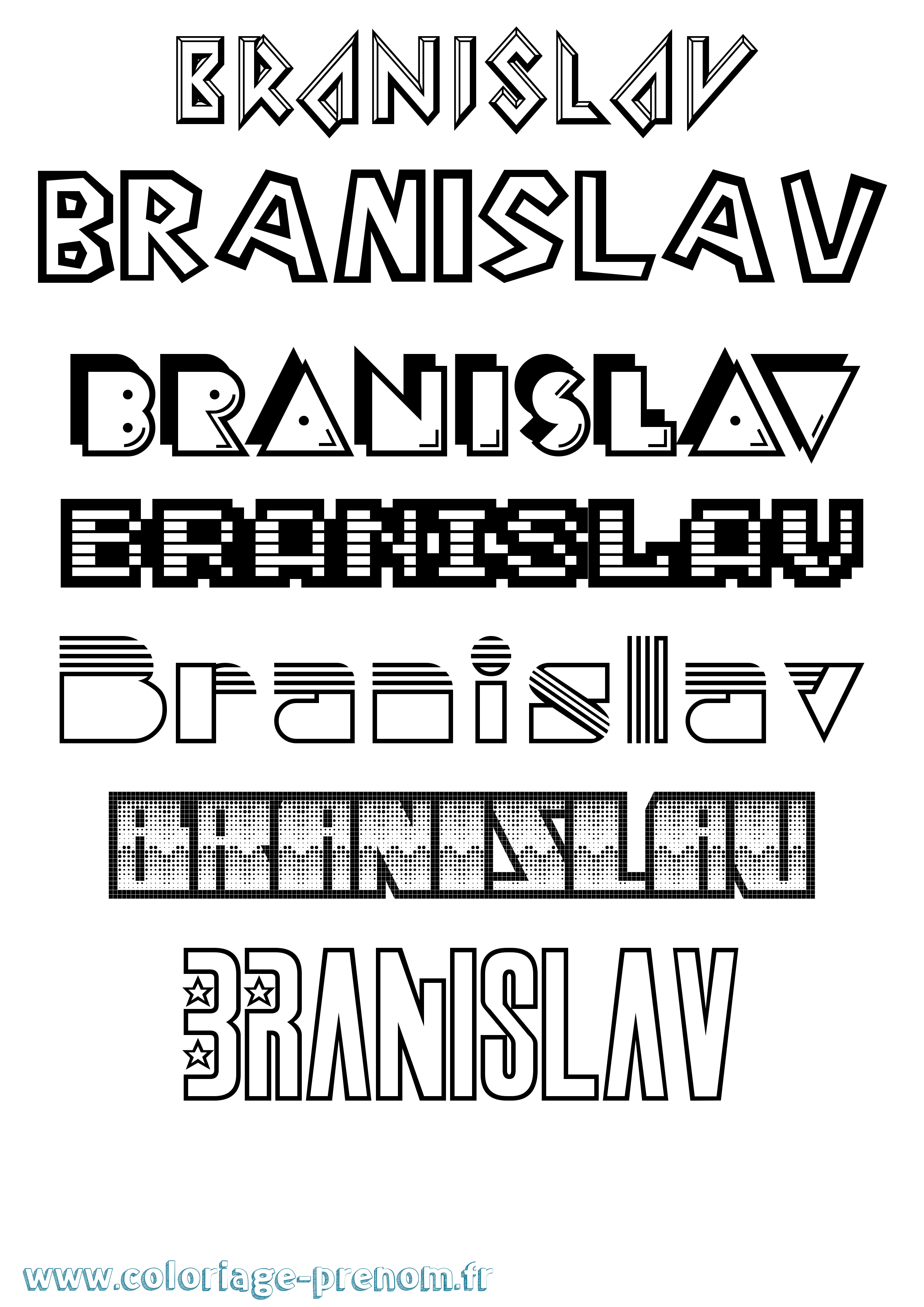 Coloriage prénom Branislav Jeux Vidéos